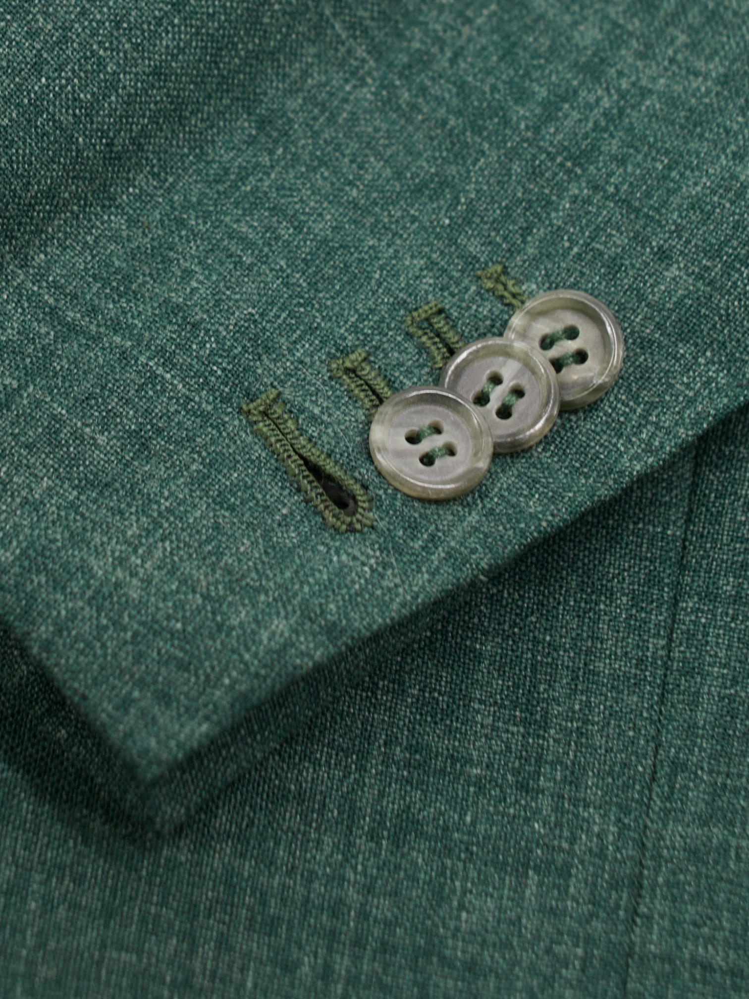 Kiton Verdigis Green Wool & Linen Melange Jacket