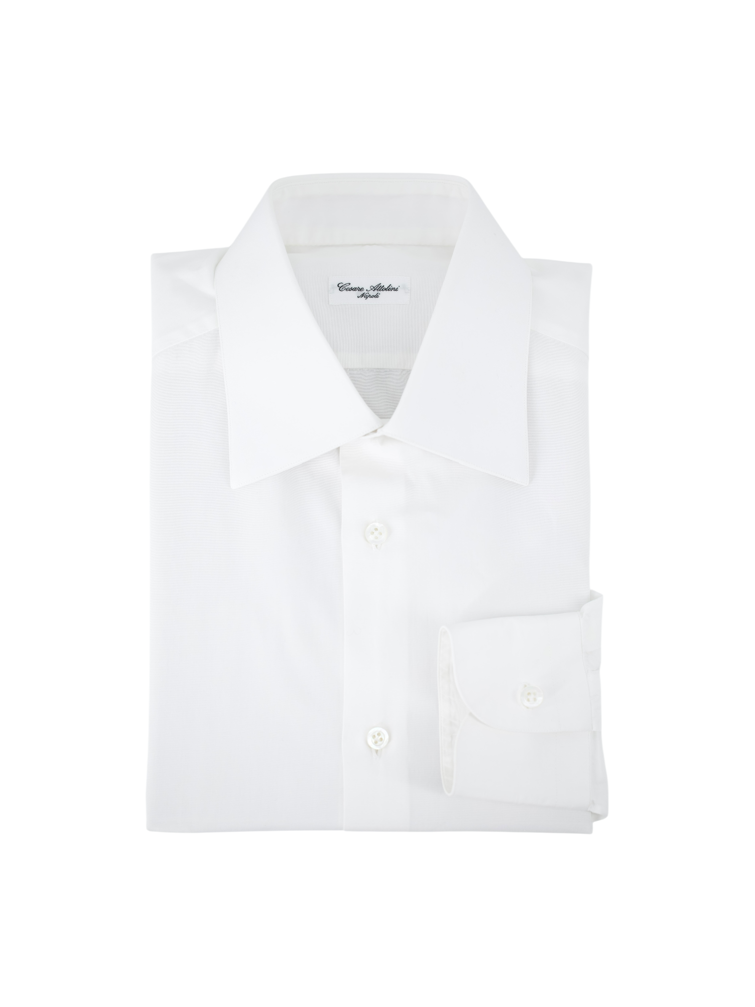 Cesare Attolini White Poplin Cotton Dress Shirt