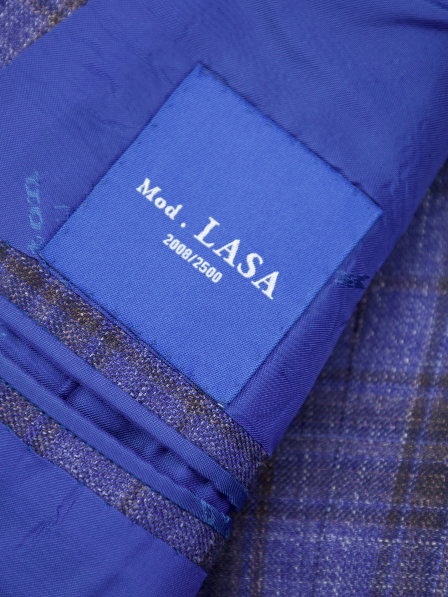 Kiton Denim Blue & Dark Brown Cashmere, Silk & Linen Glenplaid "Lasa" Jacket