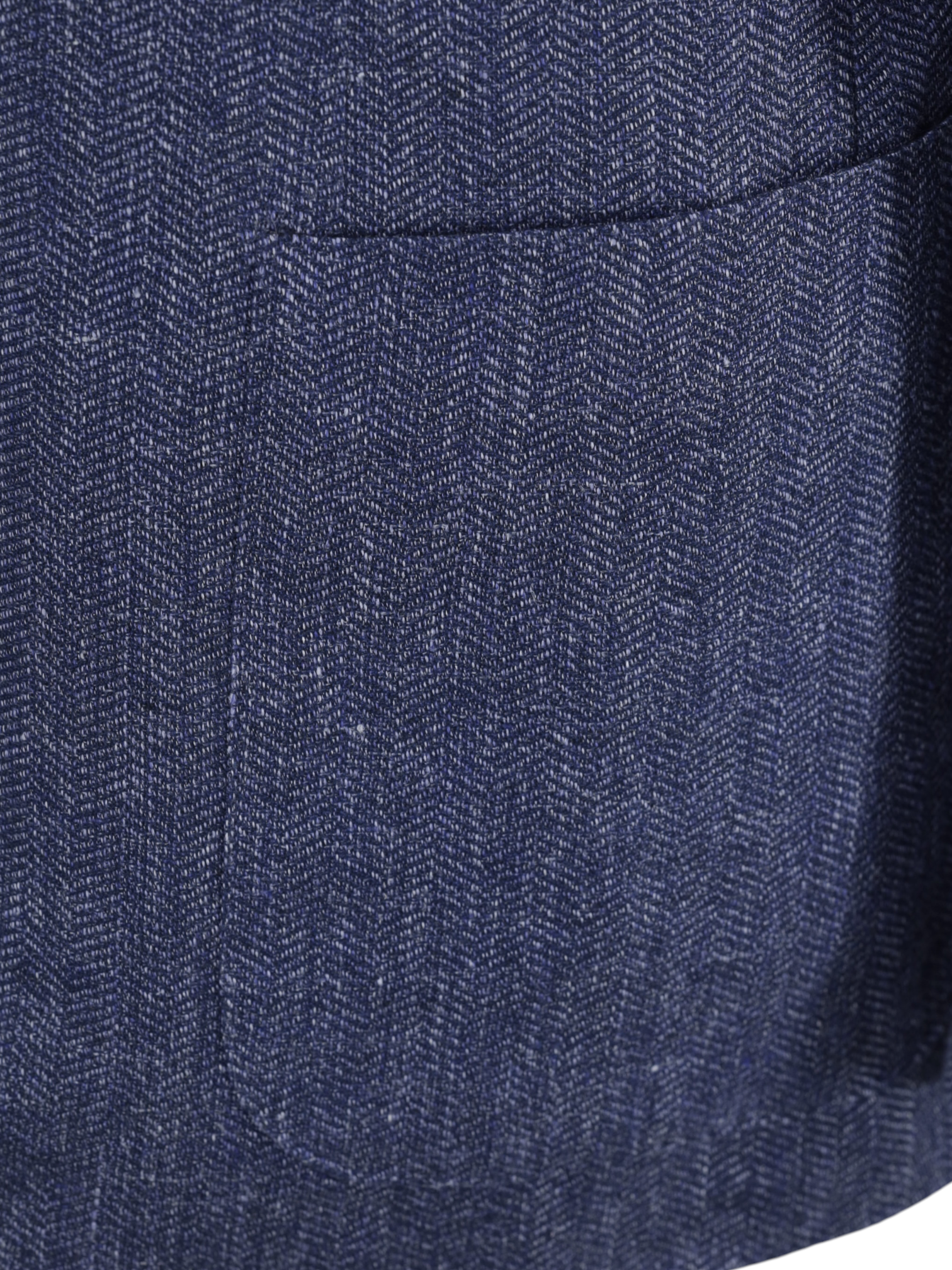 Caruso Denim Blue Linen & Cotton Herringbone Aida Jacket
