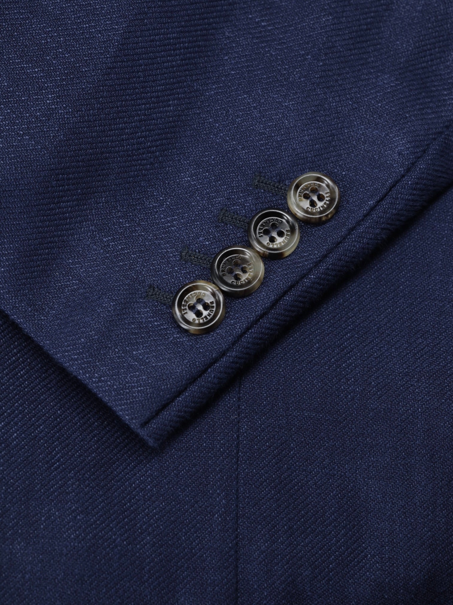 Brunello Cucinelli Marine Blue Linen, Wool & Silk Summer Jacket