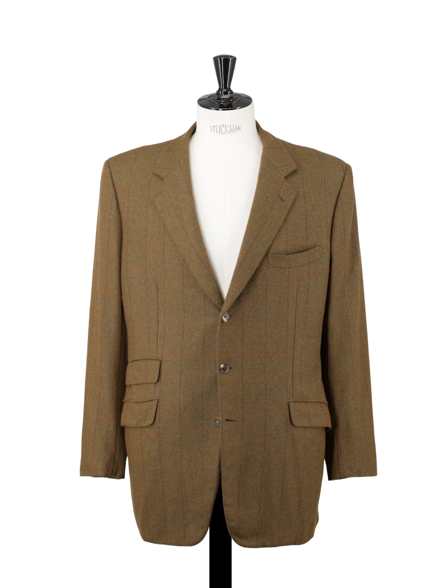 Brioni Light Brown & Multicolor Pure-Cashmere Windowpane Jacket