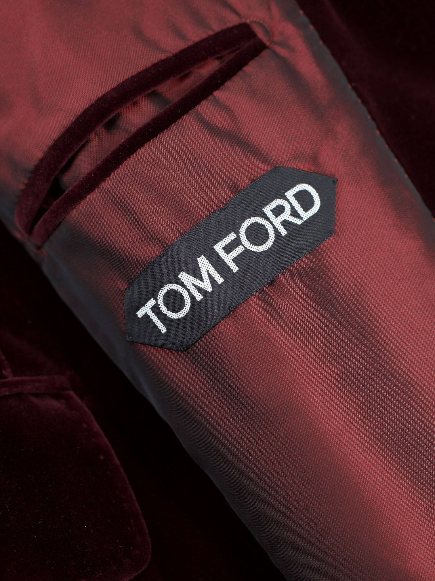 Tom Ford Burgundy Pure Cotton-Velvet Shelton Smoking Jacket