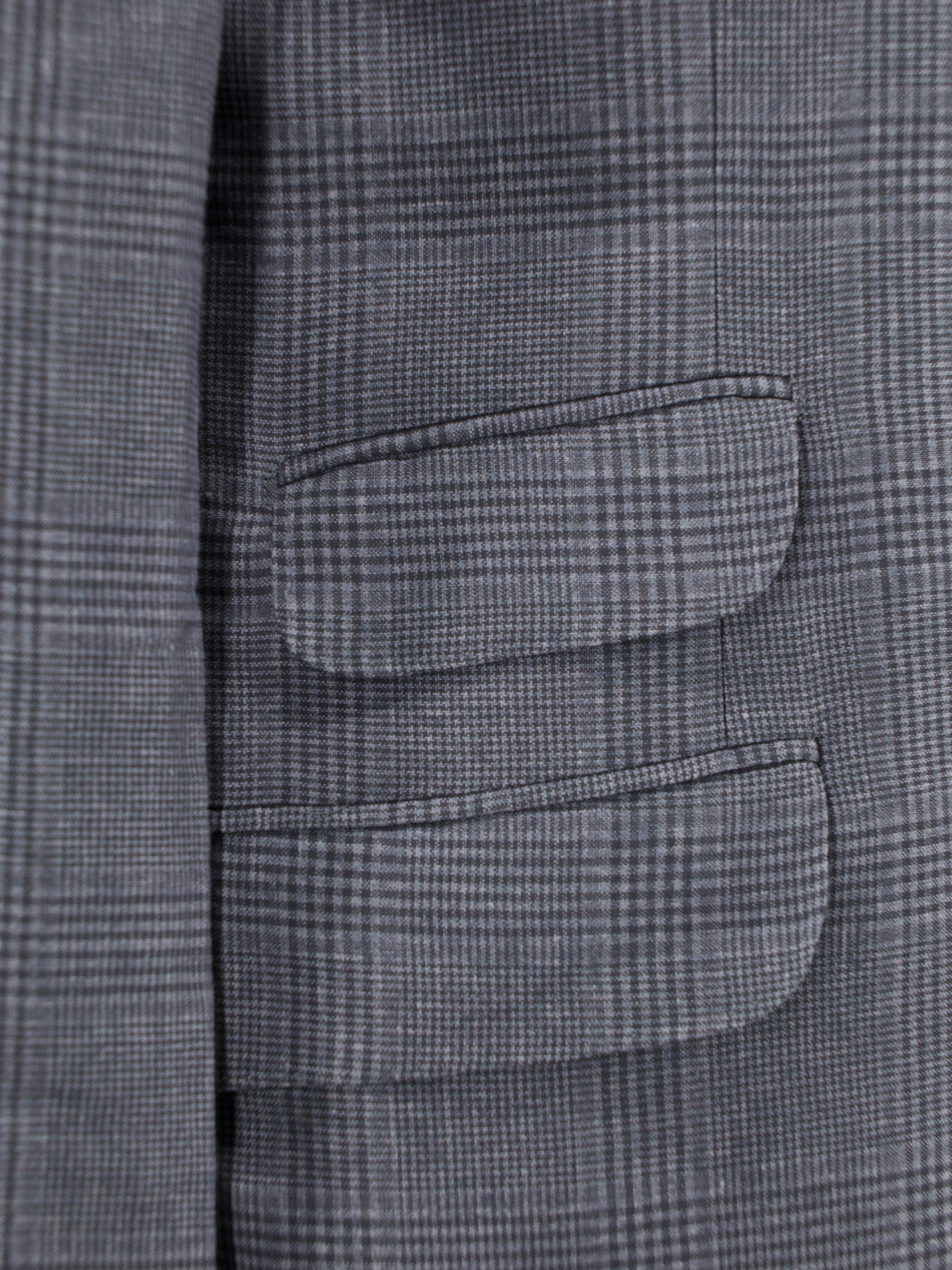 Brunello Cucinelli Sage Grey Linen, Wool & Silk Prince of Wales Jacket