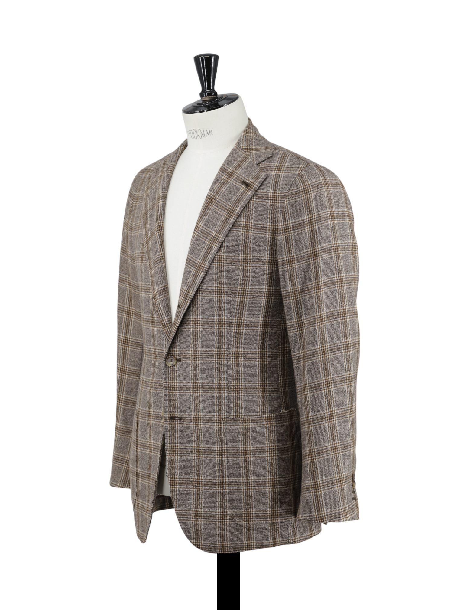 Orazio Luciano Brown Brushed Wool & Cashmere Prince of Wales Jacket