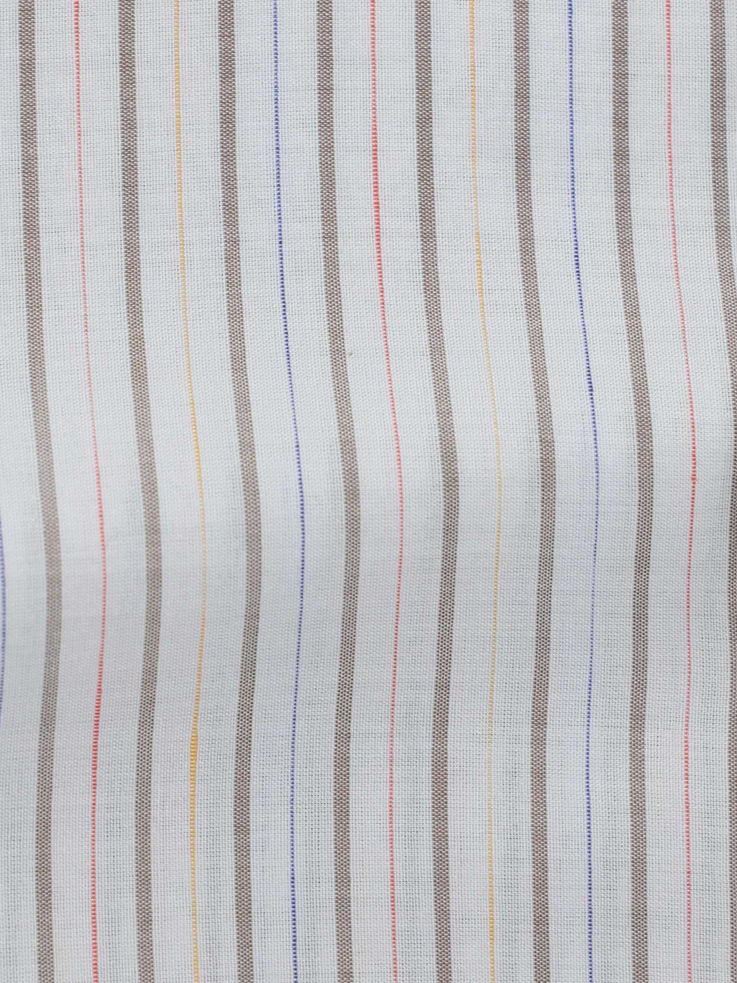 Finamore White & Multicolor Cotton & Linen "Carlo Riva" Summer Shirt
