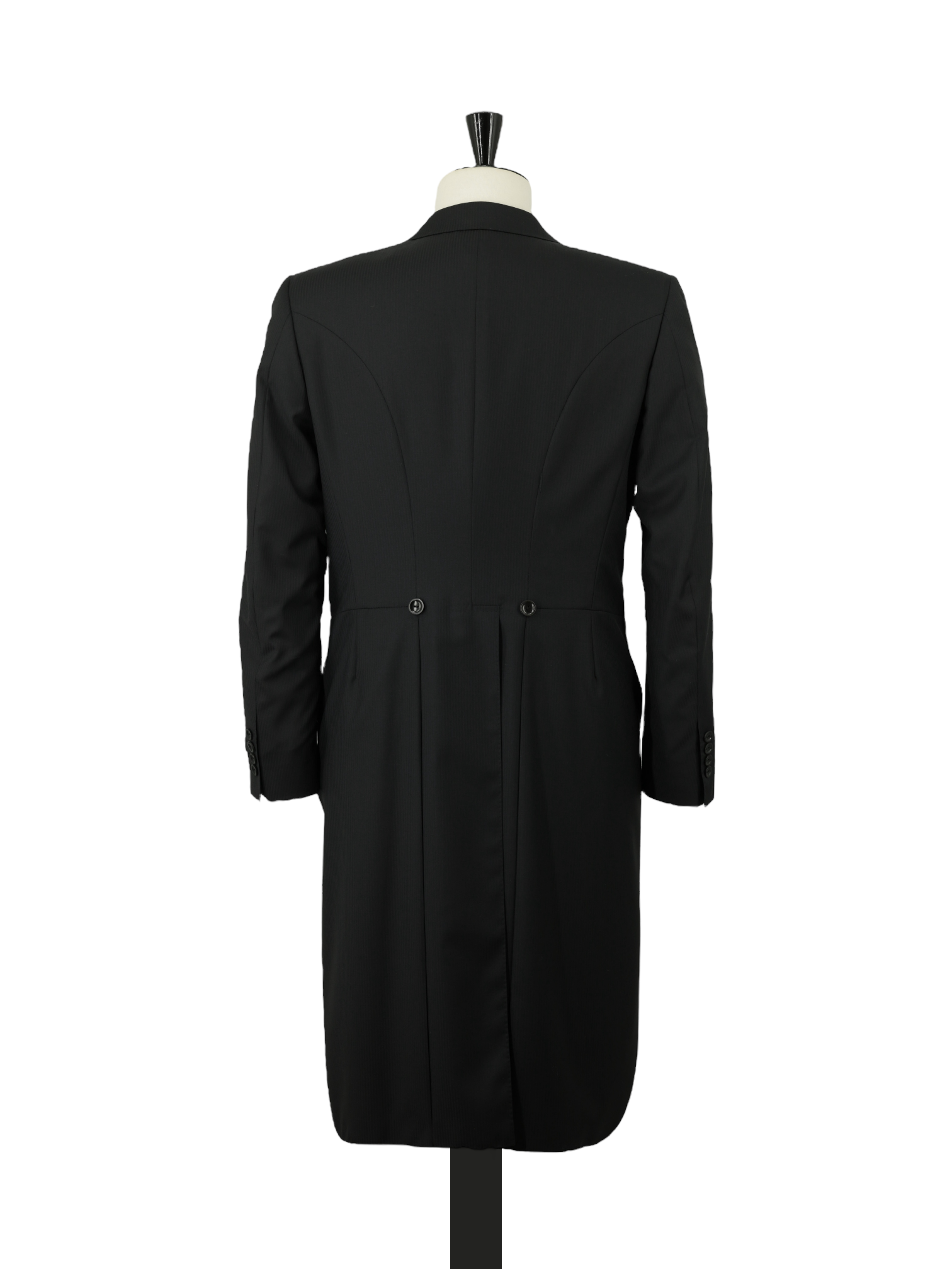 Canali Black Extrafine Wool Shadow Pinstripe Jacquet