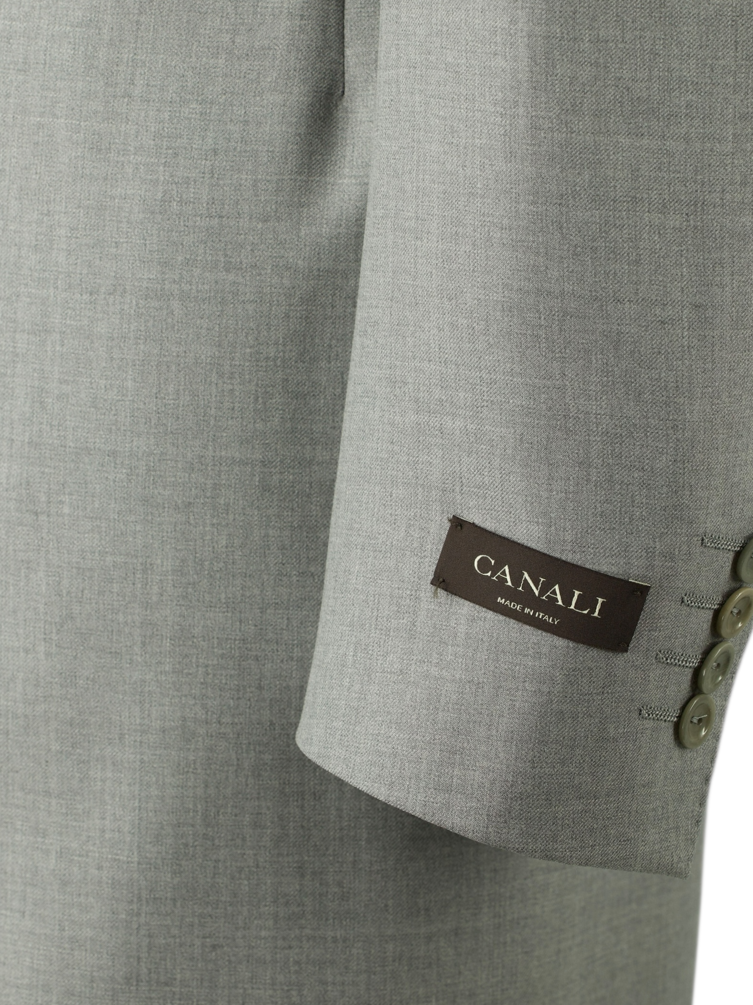 Canali Light Grey Extrafine Wool Twill Jacquet