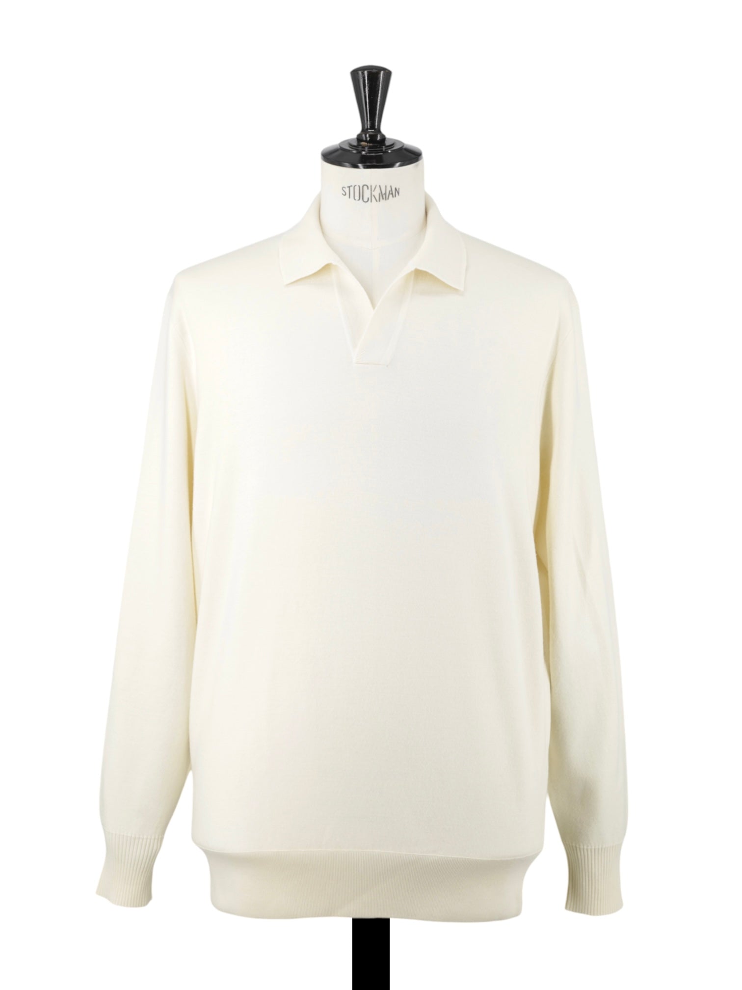 Loro Piana Nougat Wish® Wool Jersey Buttonless Long-Sleeve Polo