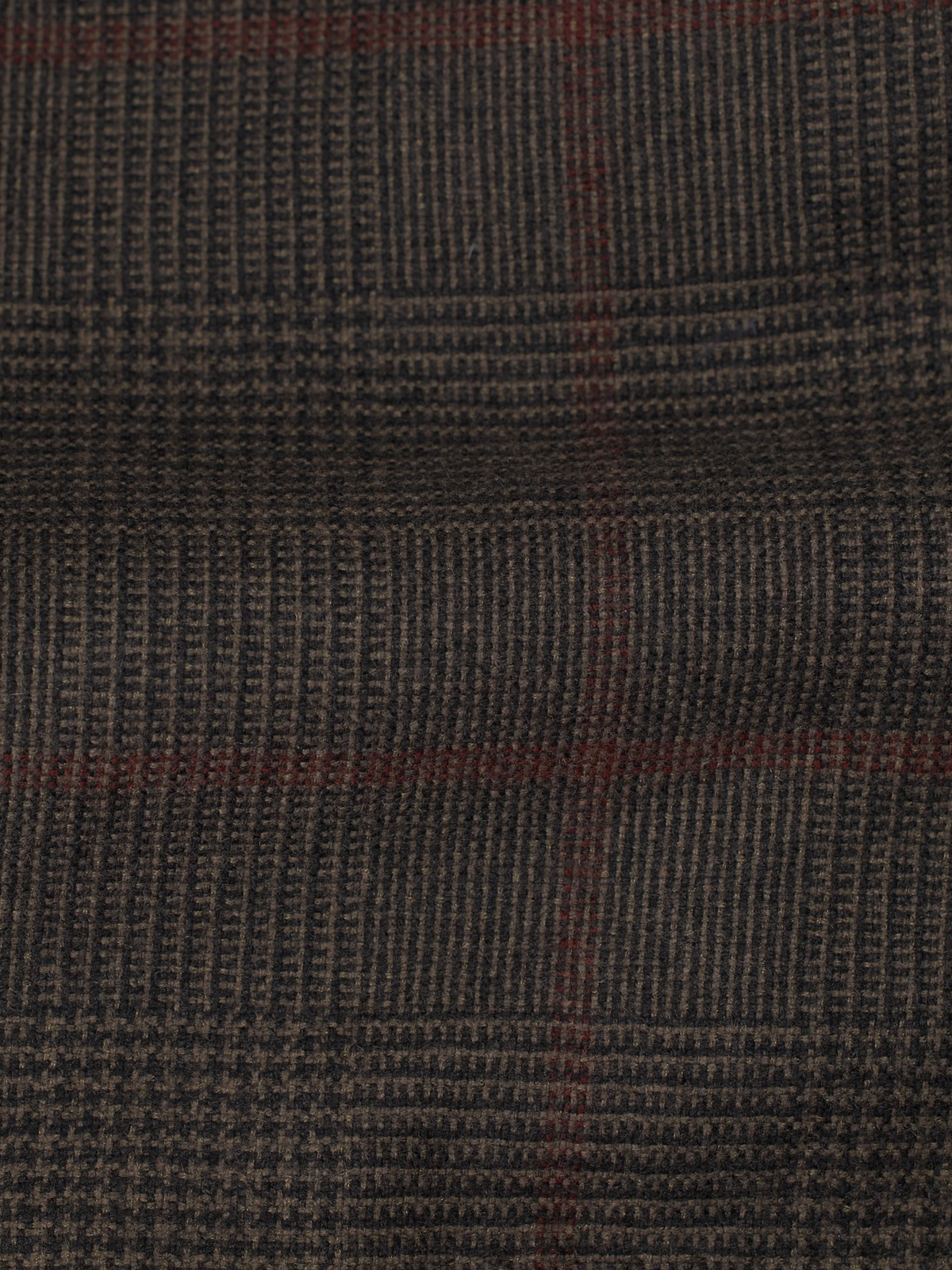 Brunello Cucinelli Dark Brown & Burgundy Wool & Cashmere Glenplaid Jacket