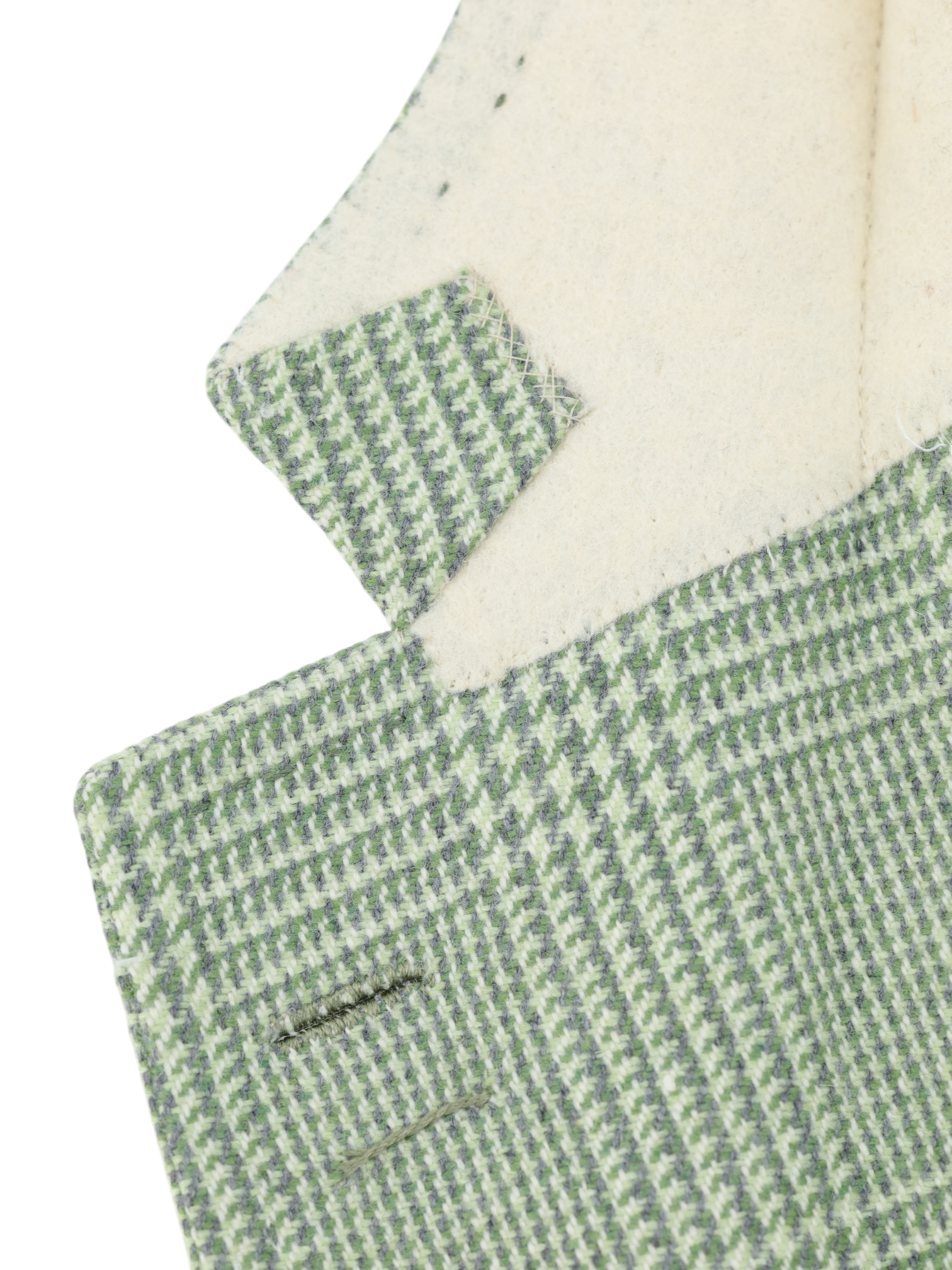 Cesare Attolini Pistache Green Lambswool Prince of Wales Jacket