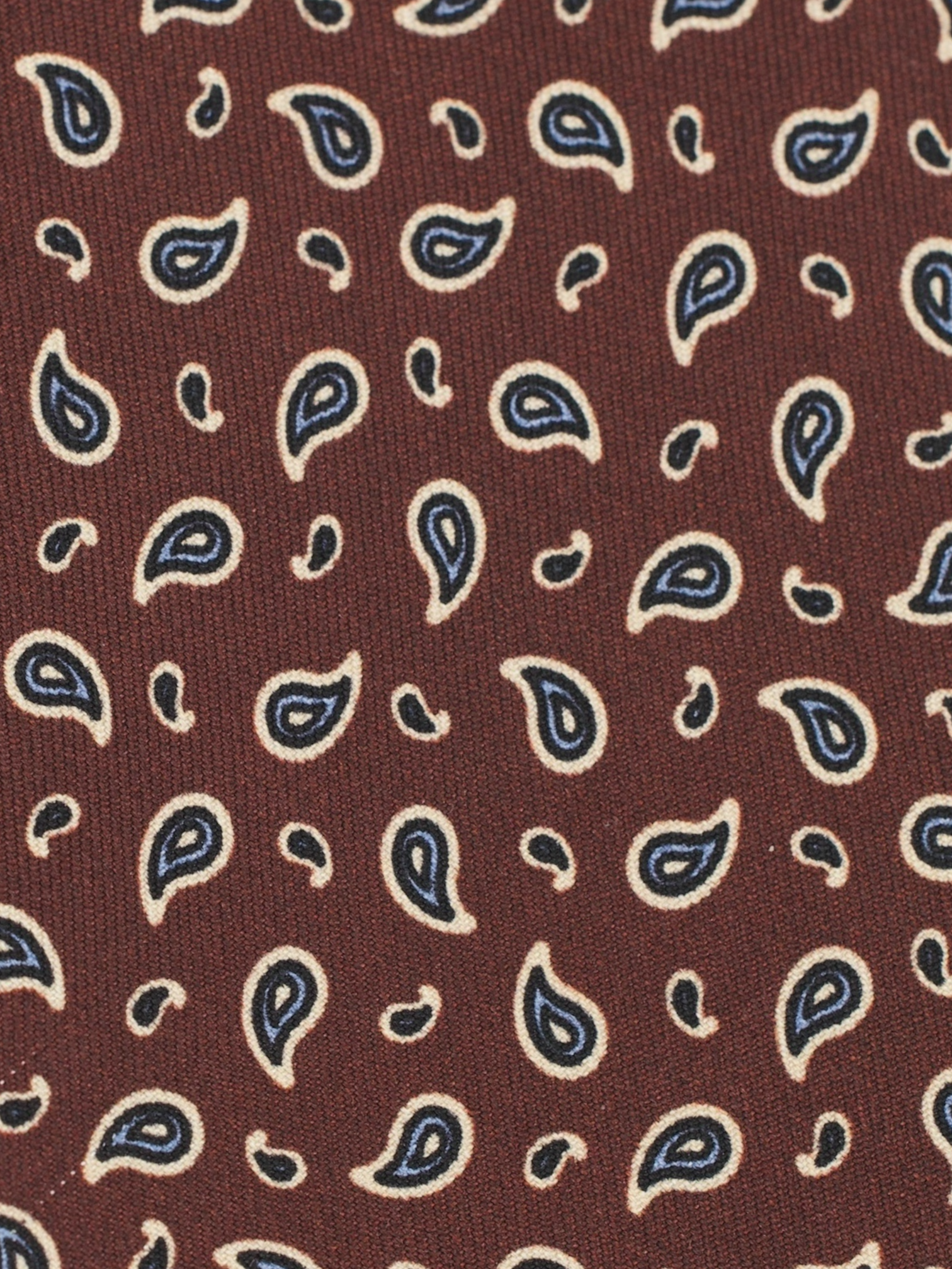 Cesare Attolini Mahogany & Navy Silk Paisley Tie