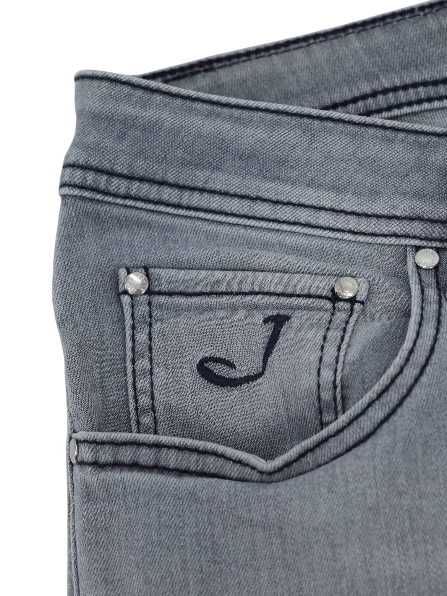 Jacob Cohen Light Grey Cotton-Stretch Twill Nick Jeans