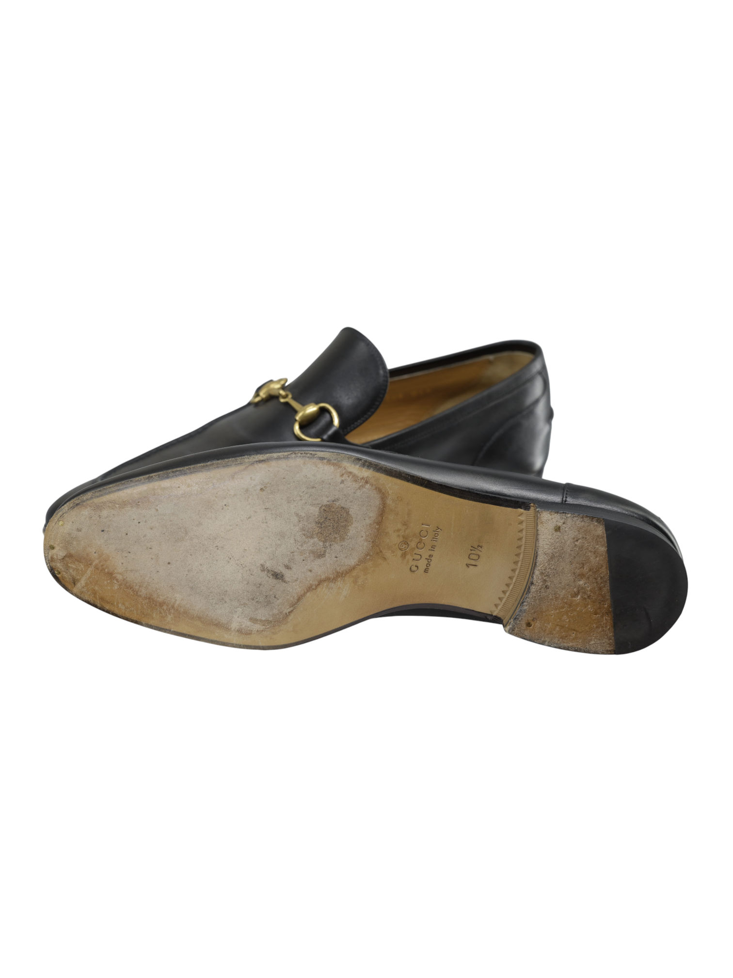 Gucci Black Calfleather Jordaan Golden-Horsebit Loafer