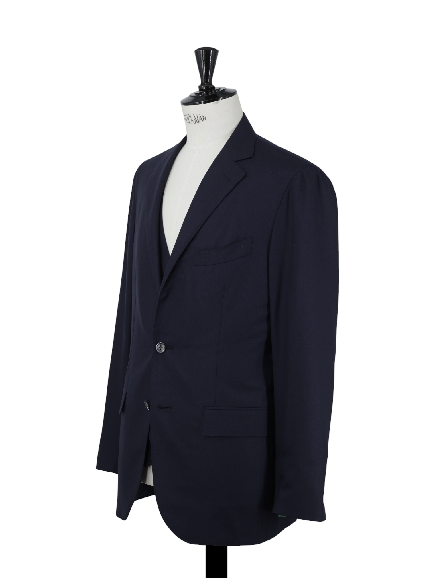 Corneliani Navy 3-Piece Super 160's Herringbone Suit