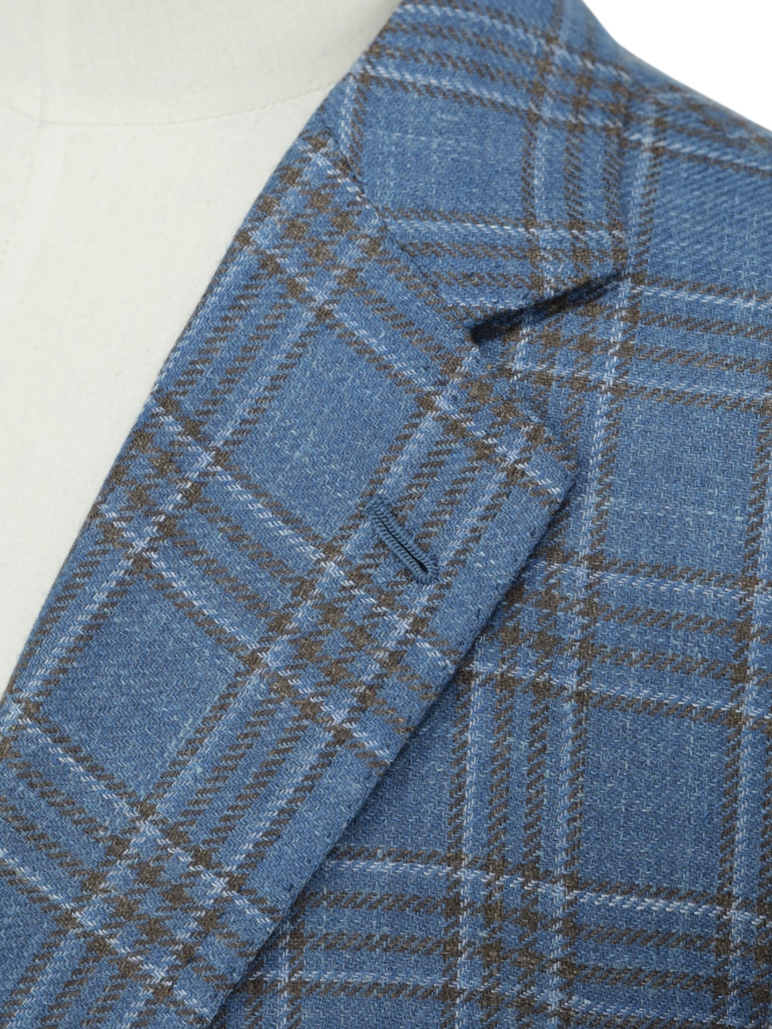 Cesare Attolini Petrol & Brown Cashmere, Silk & Linen Checkered Jacket