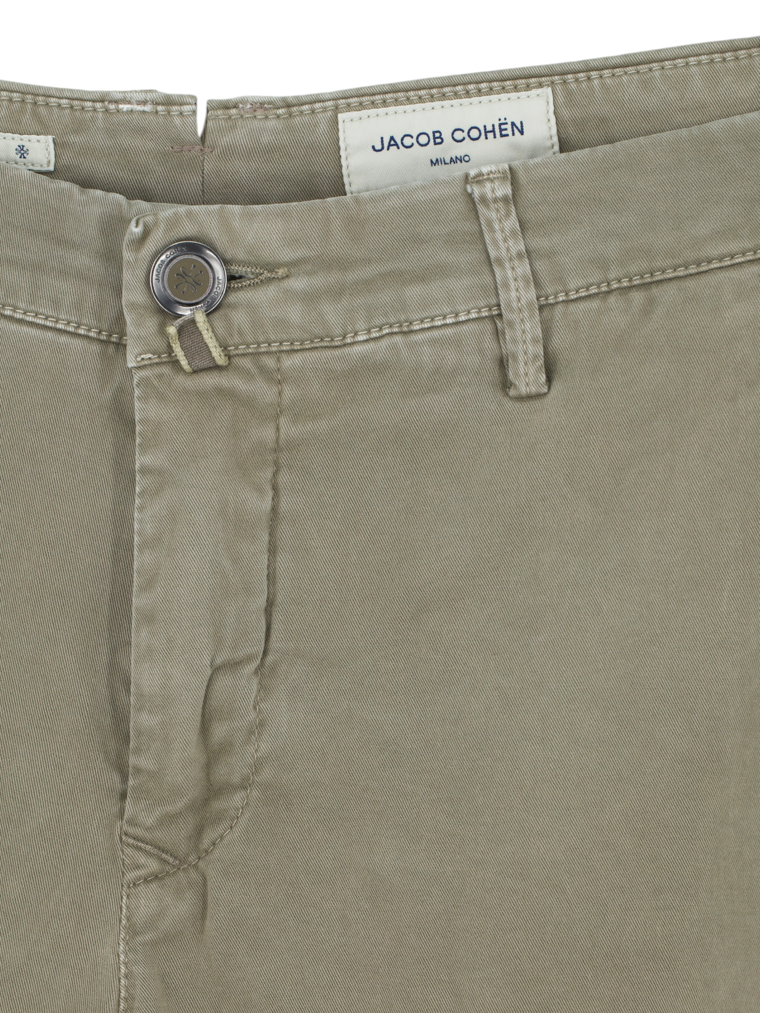 Jacob Cohen Olive Drab Cotton & Stretch 5-Pocket Bobby Chino