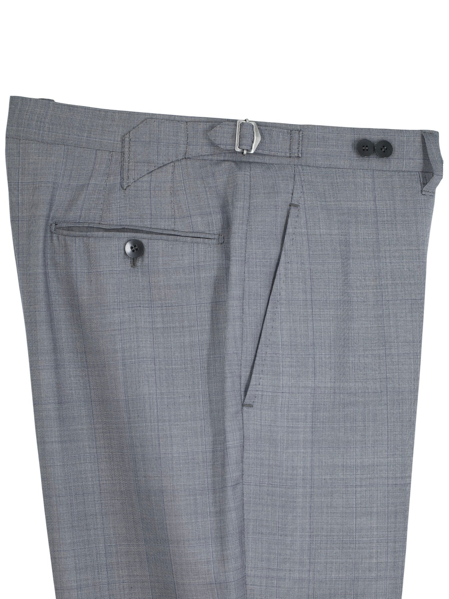 Cesare Attolini Light Grey & Steel Blue Super 150's & Silk Checkered Suit