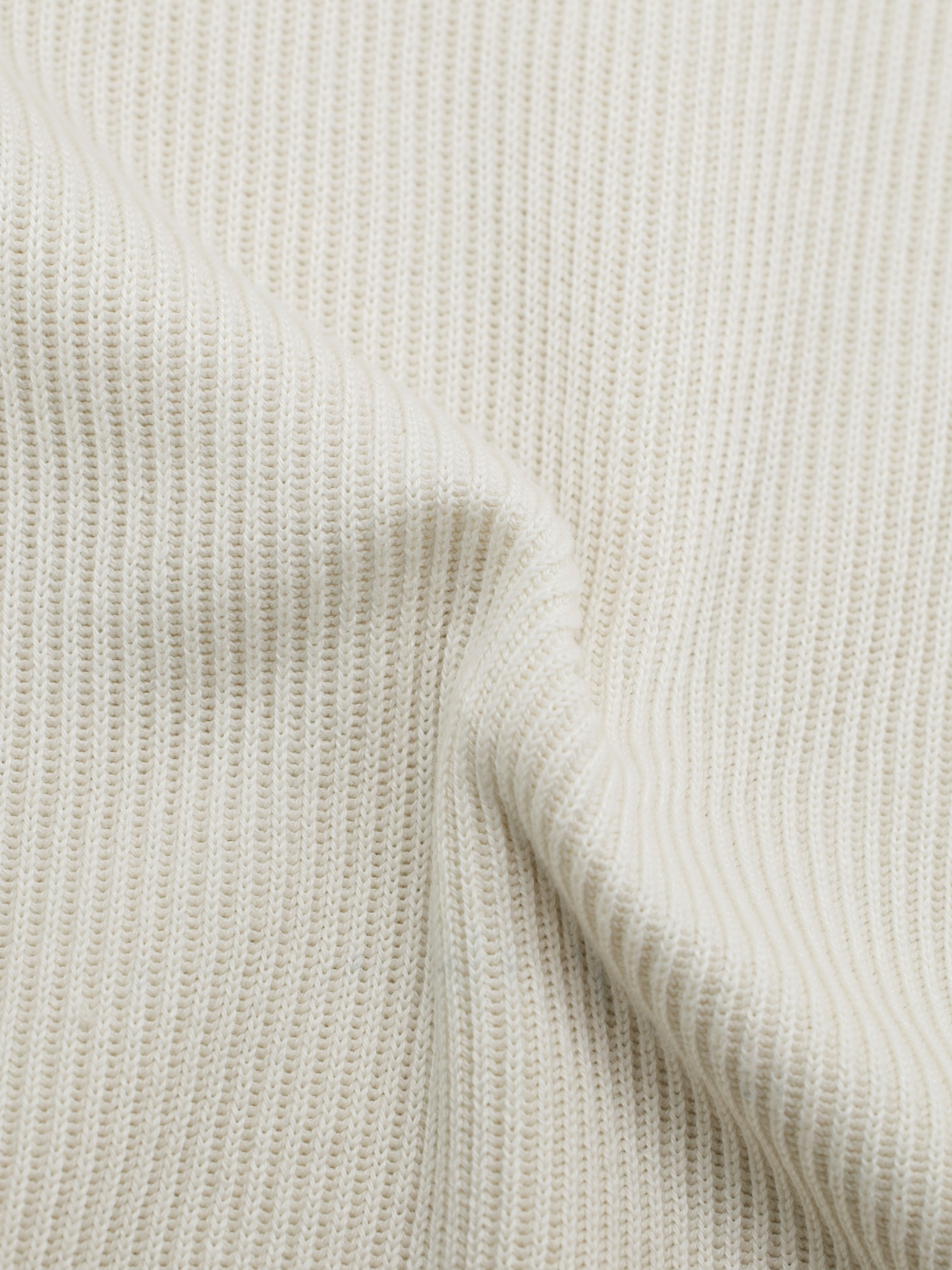Brunello Cucinelli Creme Lightweight Rib-Knitted Cotton Buttonless Polo