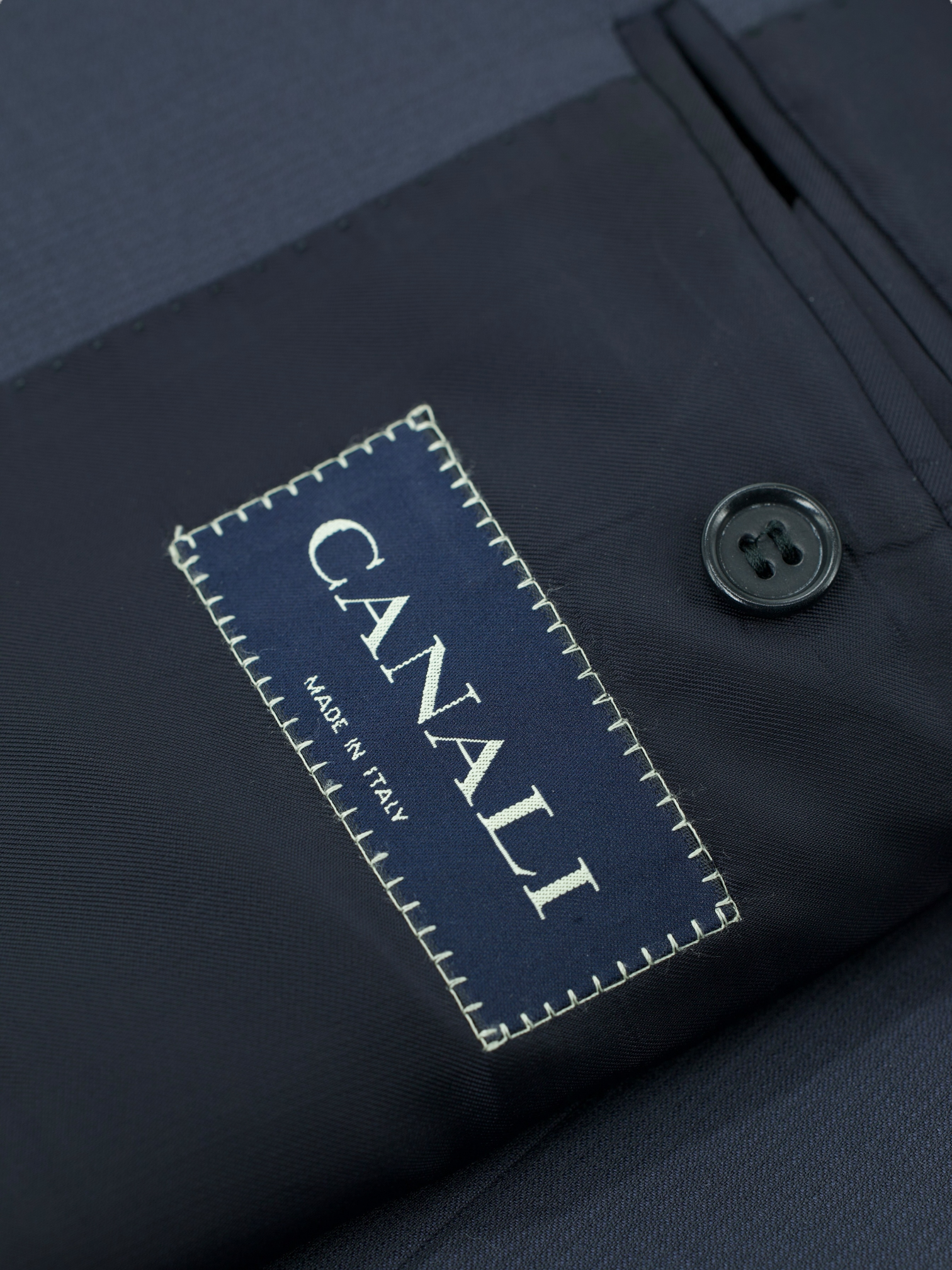 Canali Dark Blue Super 120's Wool Micro-ZigZag Jacket