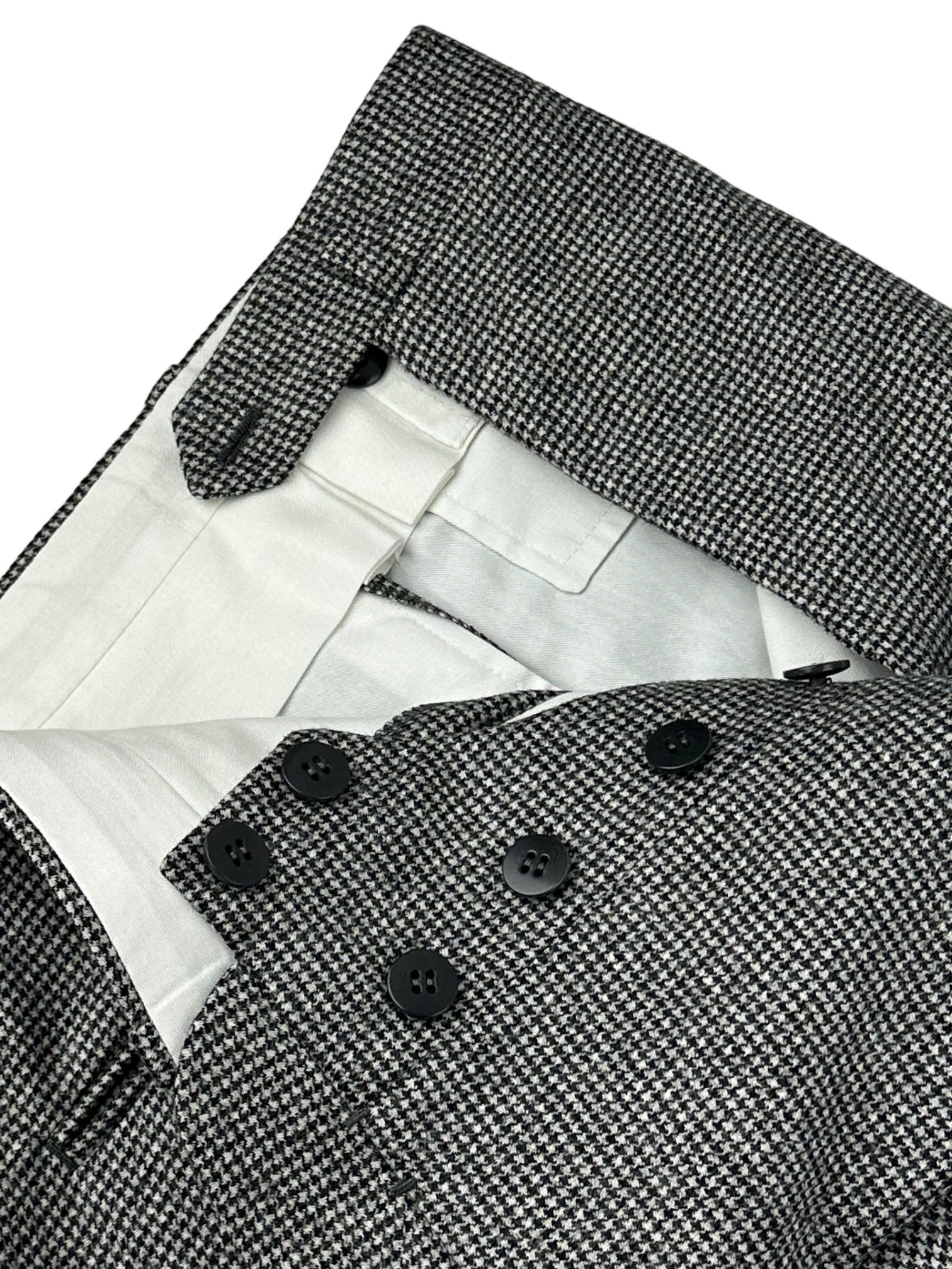 Cesare Attolini Black and White Wool & Cashmere Puppytooth Suit