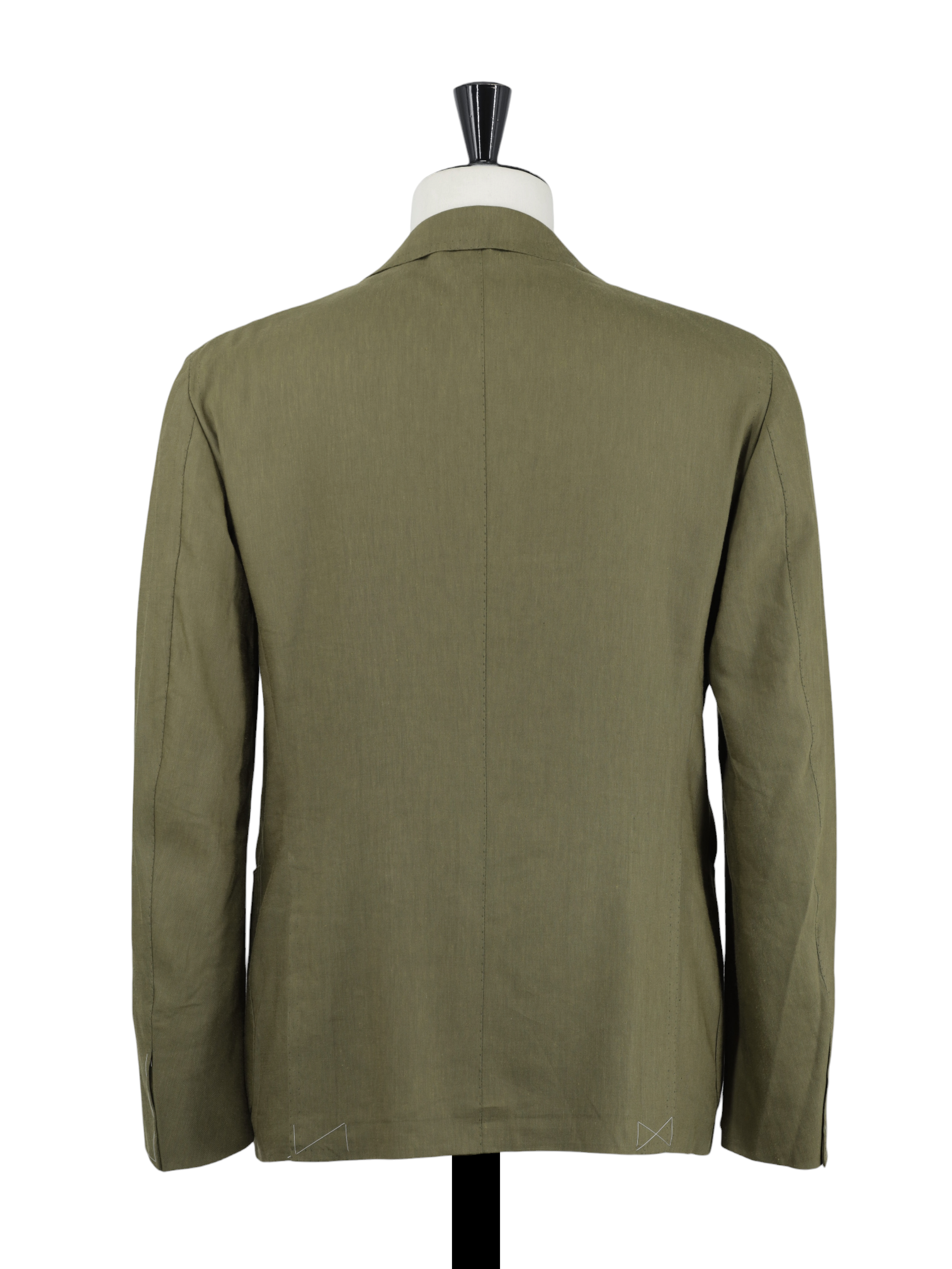 Cesare Attolini Khaki Green Linen & Wool Unlined Summer Jacket