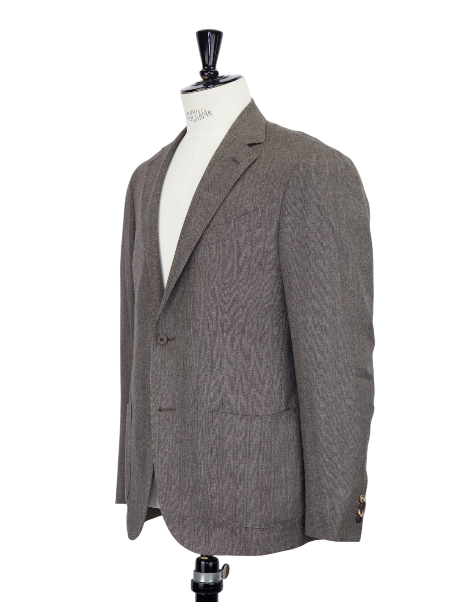 Corneliani Light Brown Wool & Cashmere Herringbone Jacket