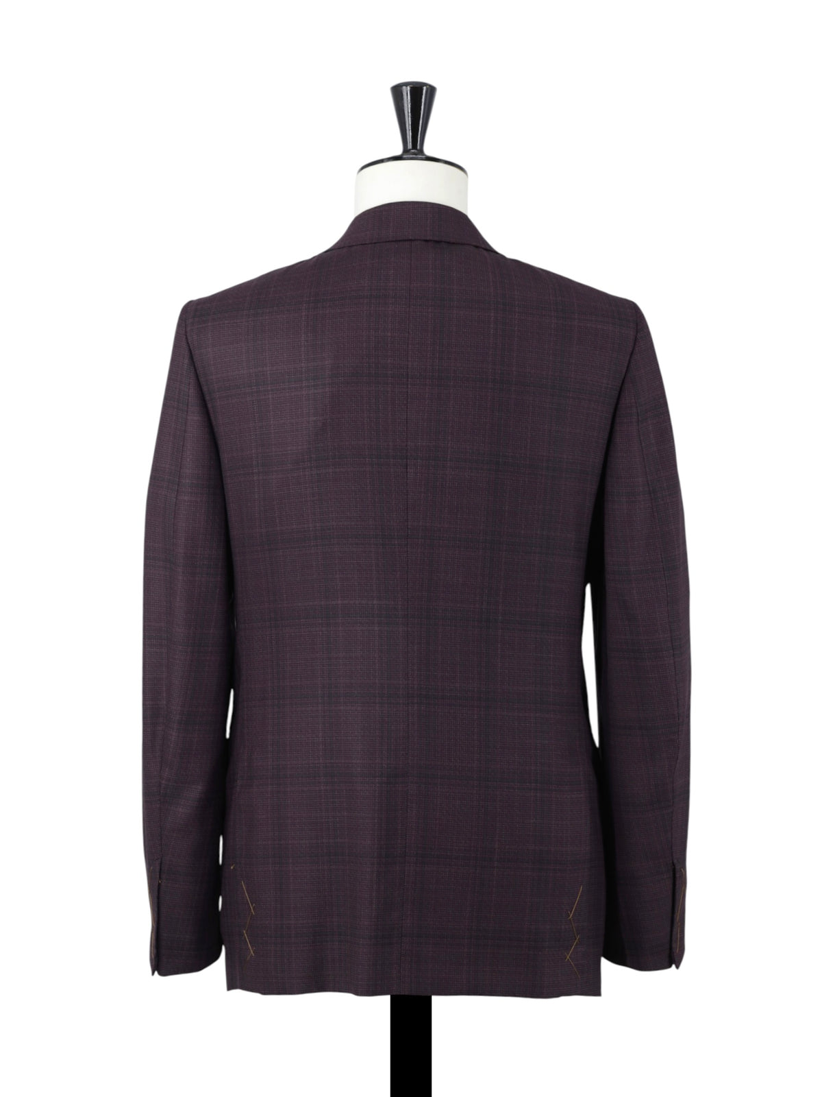 Ermenegildo Zegna Couture Burgundy "Centoventimila" Wool Checkered Jacket