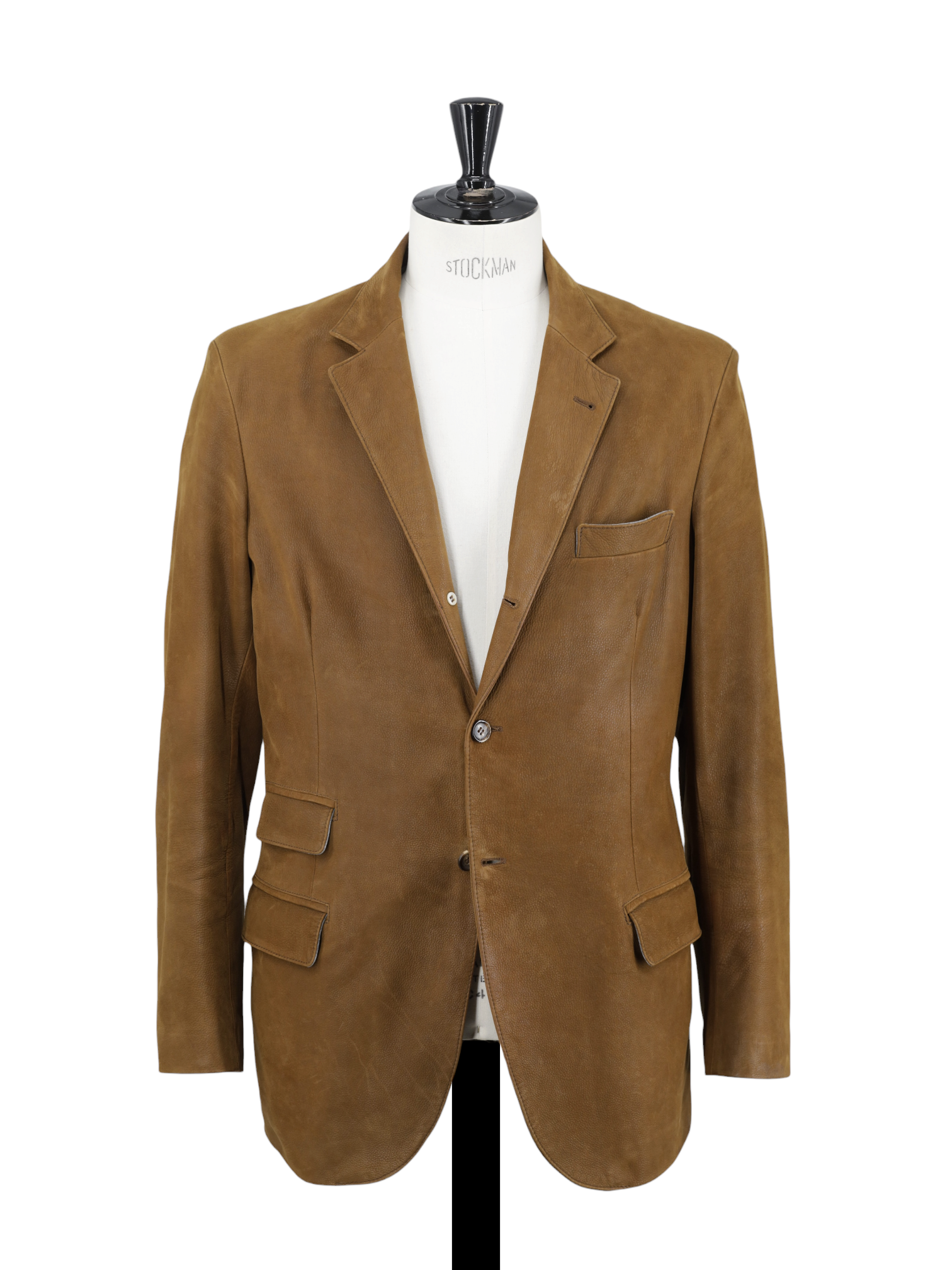 Brunello Cucinelli Whiskey Brown Grain-Leather Jacket