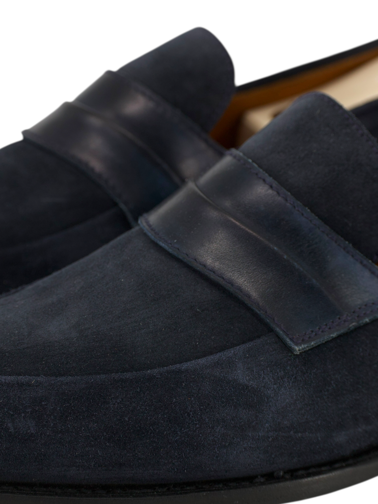 Bontoni Navy Suède Principe Rivolta Loafer