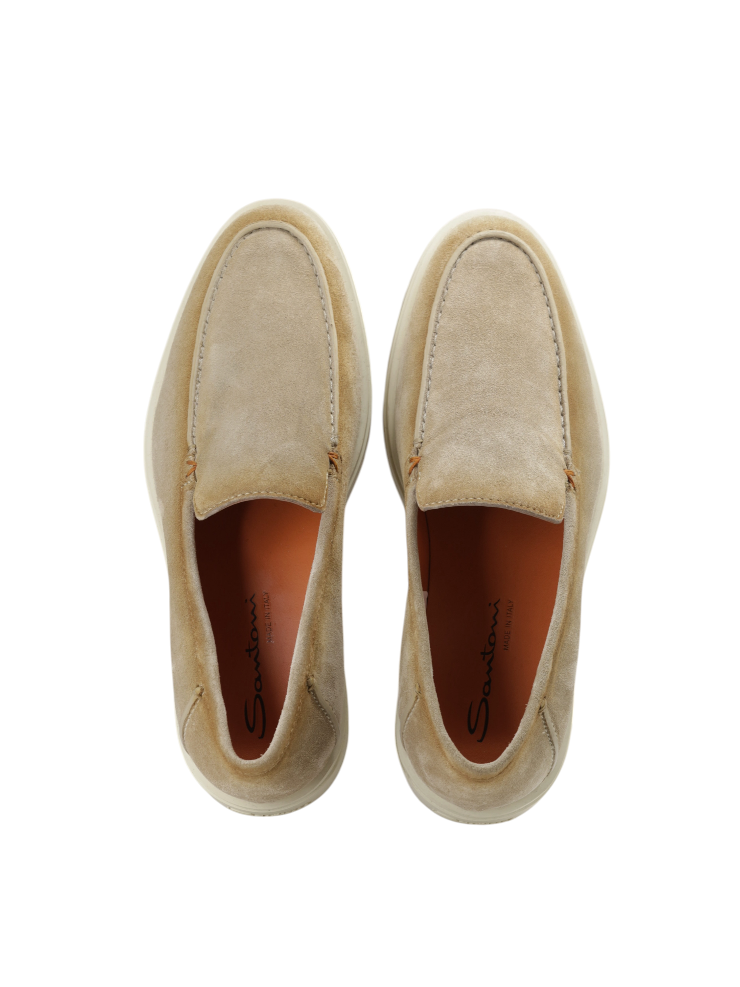 Santoni Beige Suede Botanist Summer Loafer