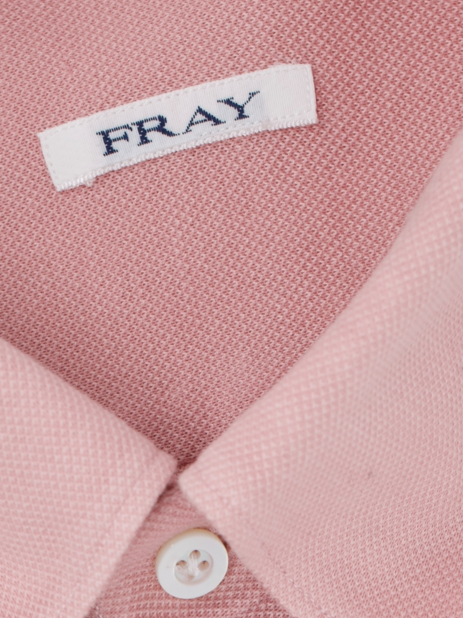 Fray Salmon Pink Cotton Piqué Knitted Button-Down Shirt