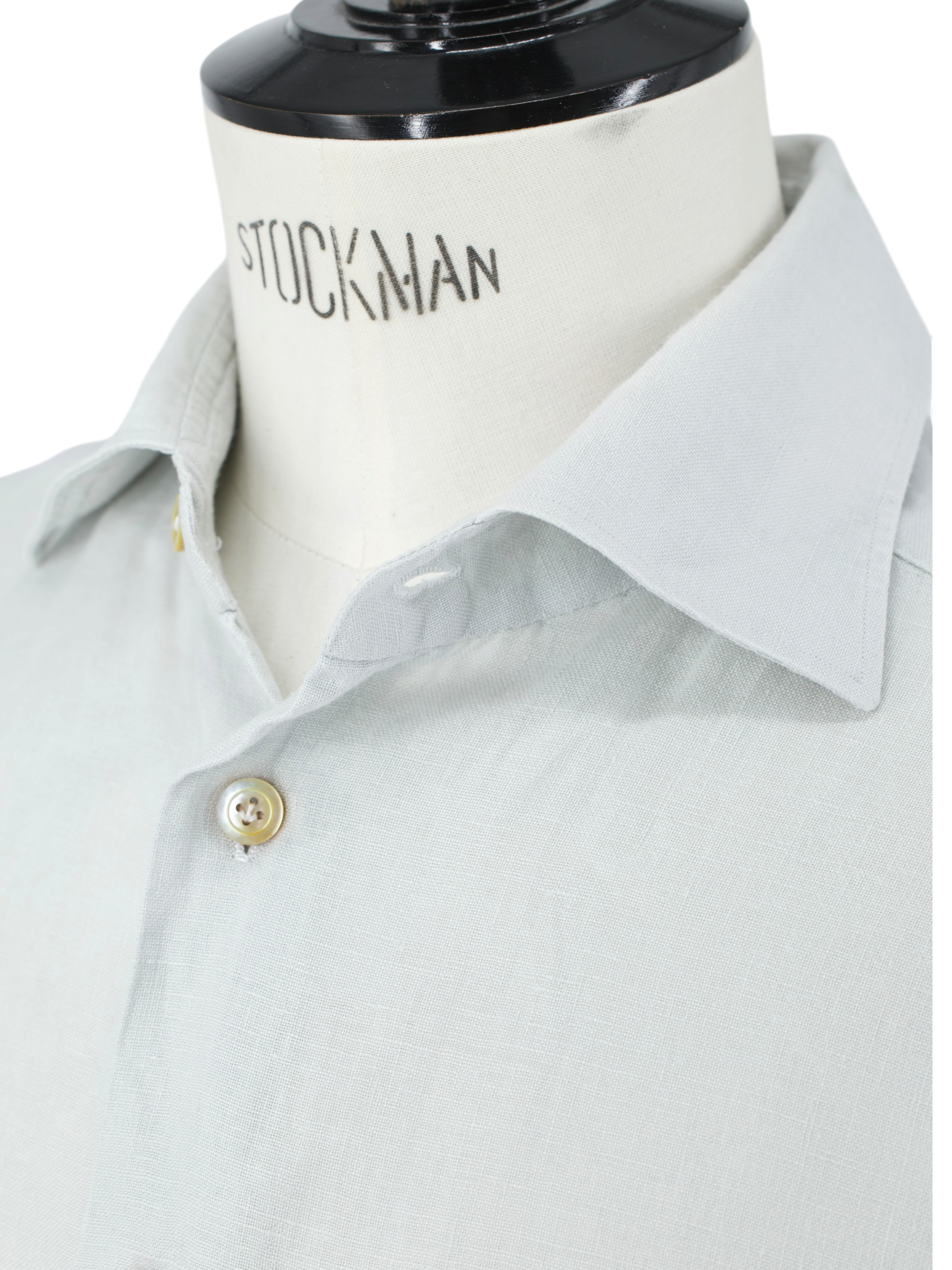 Kiton Sage Grey Pure Linen Sartorial Summer Shirt
