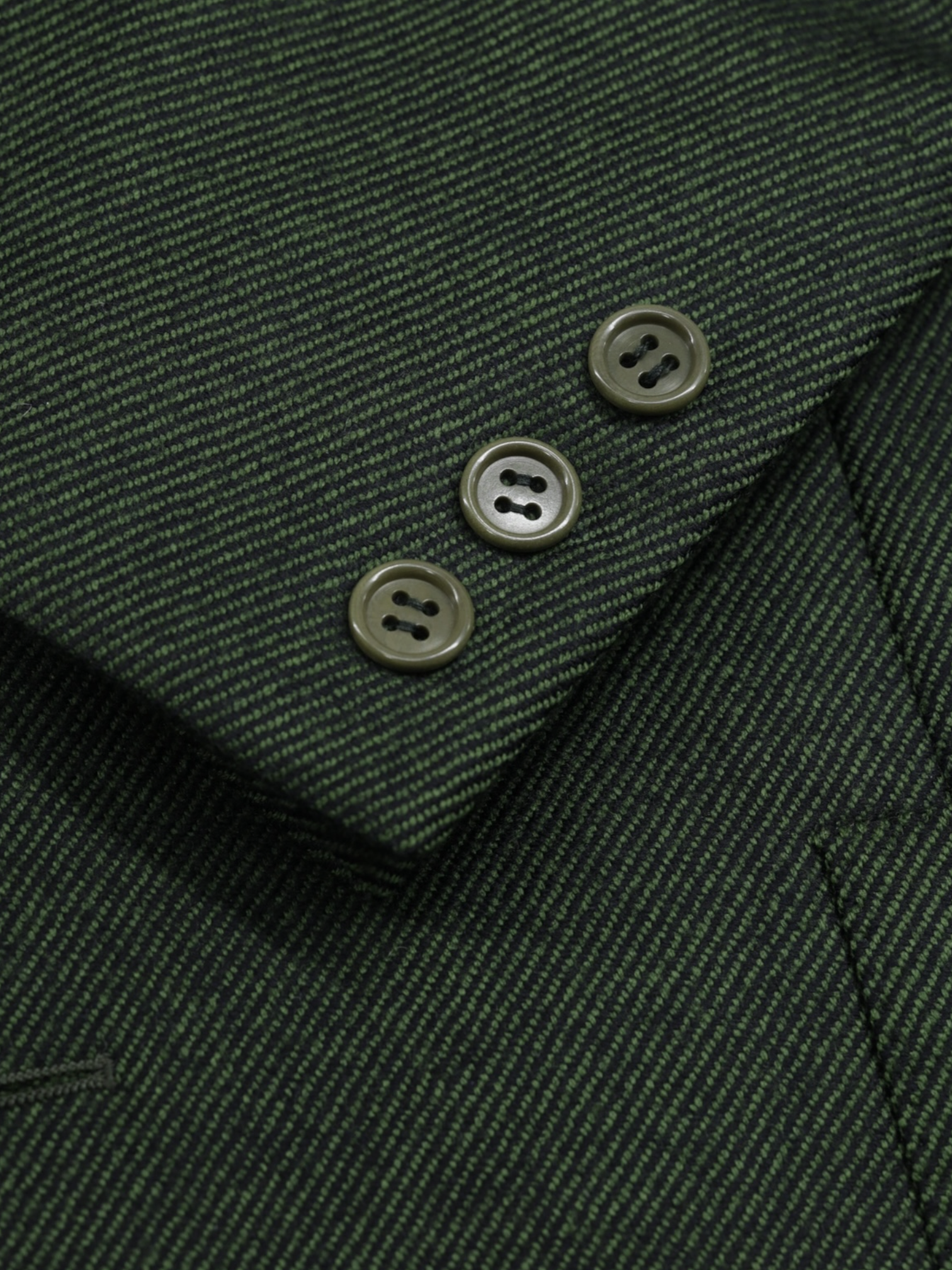 Isaia Forest Green Vintage Wool Twill Jacket