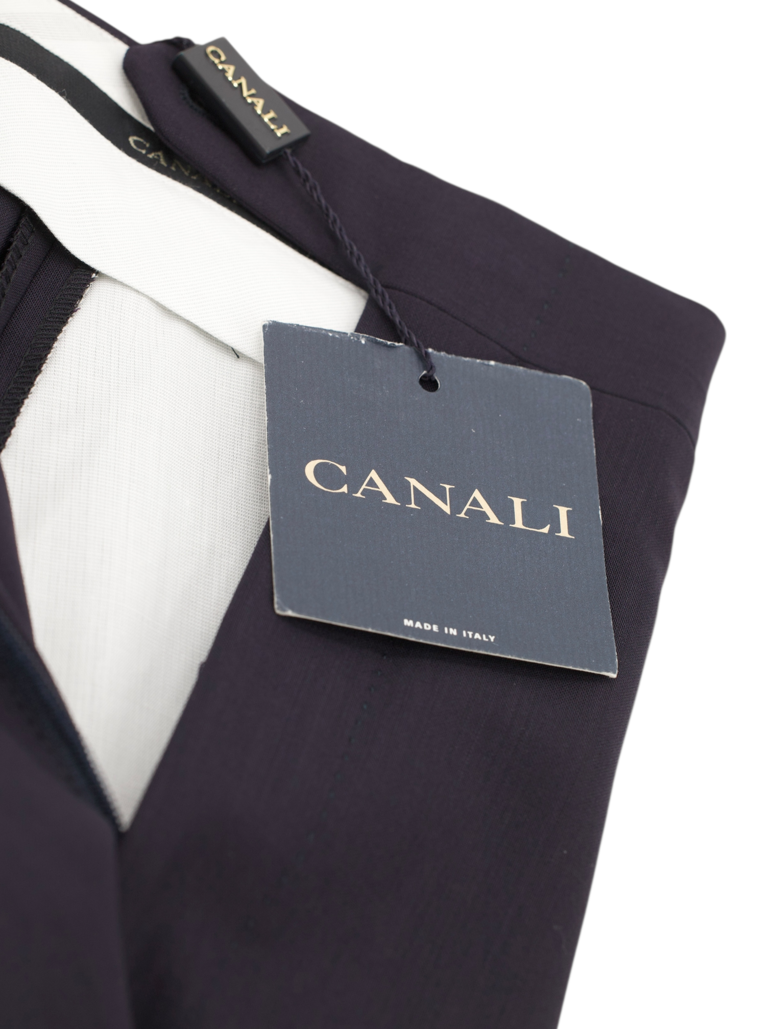 Canali Navy Cool-Wool Double-Pleated Trousers