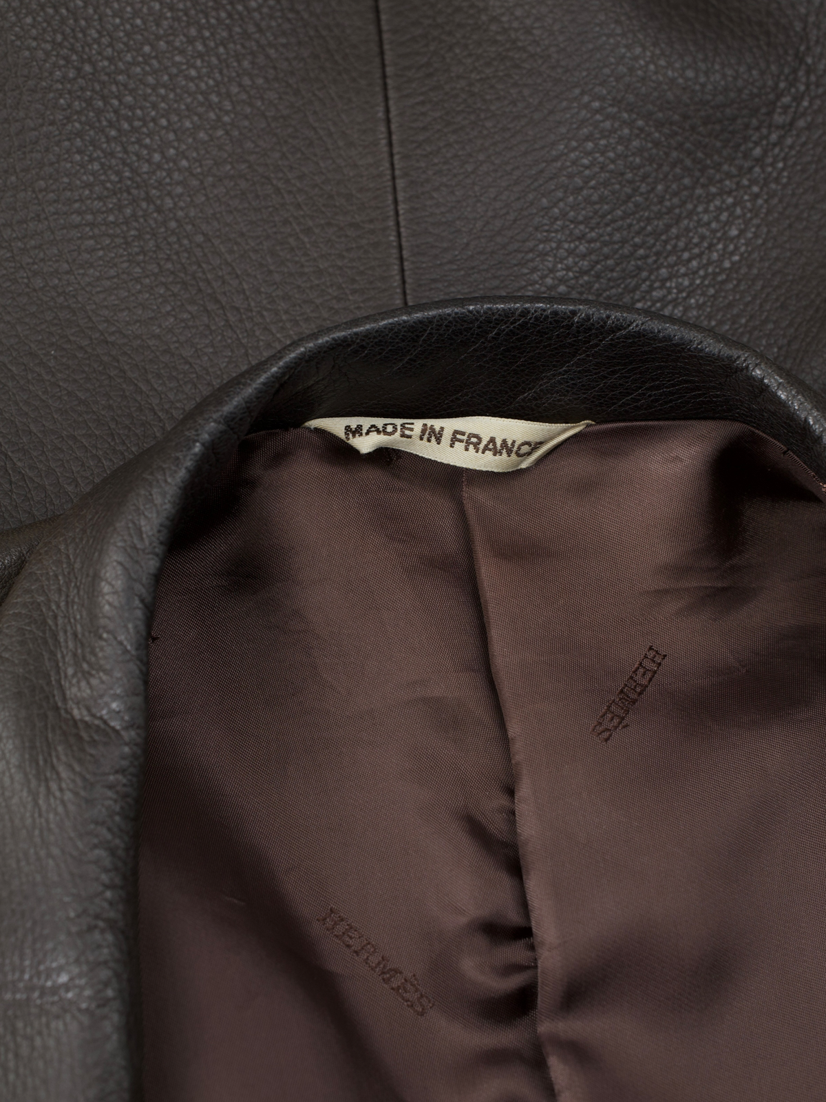 Hermès Dark Brown Deerskin Leather Jacket