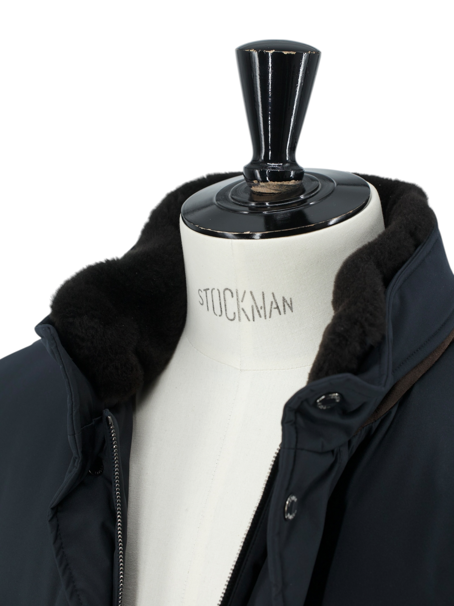 MooRER Navy Aqua-Proof Bernier Field-Jacket