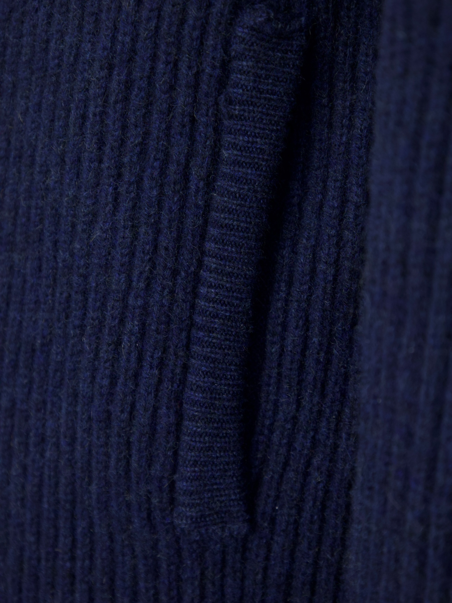 Doriani Cashmere Navy Rib-Knitted Cashmere Hooded Sweater