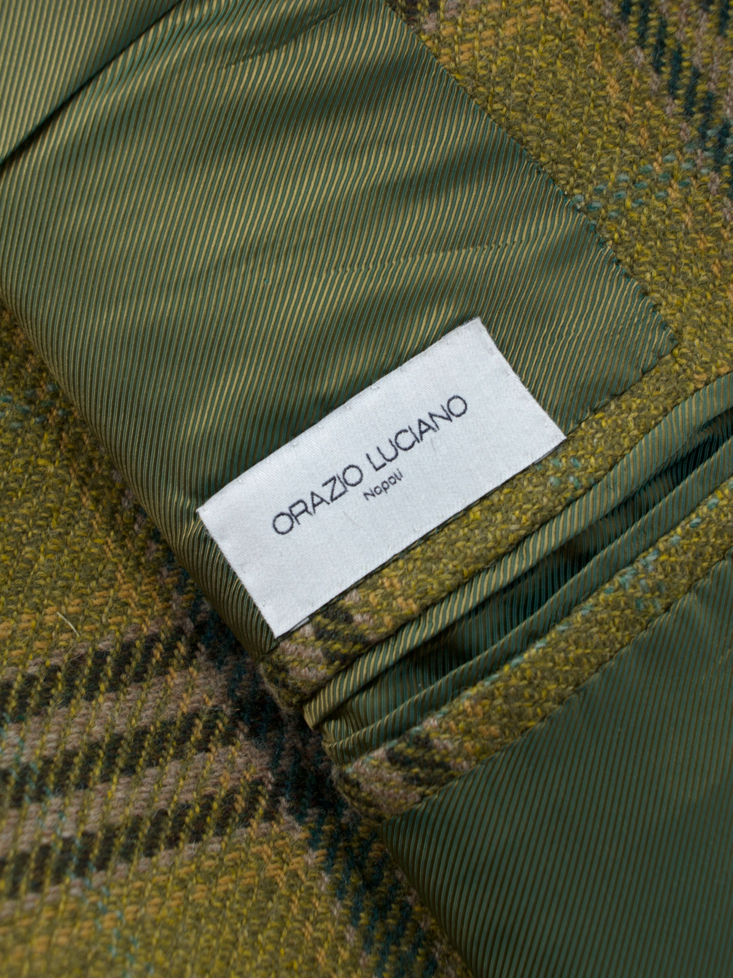 Orazio Luciano Moss Green Tweed-Wool Tartan Jacket