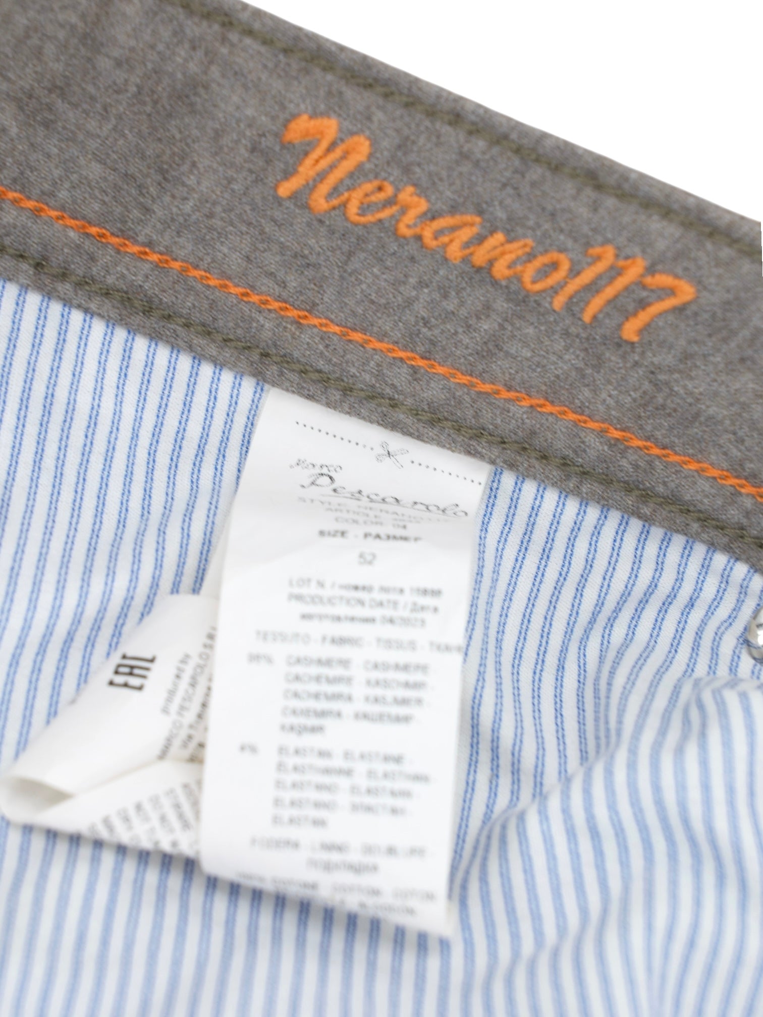 Marco Pescarolo Taupe Soft Cashmere-Stretch 5-Pocket Chino