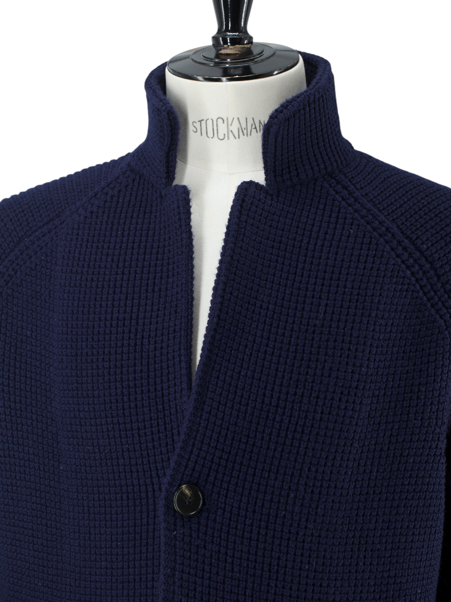 Maurizio Baldassari Navy Heavyweight Tricot-Wool Sweater Jacket
