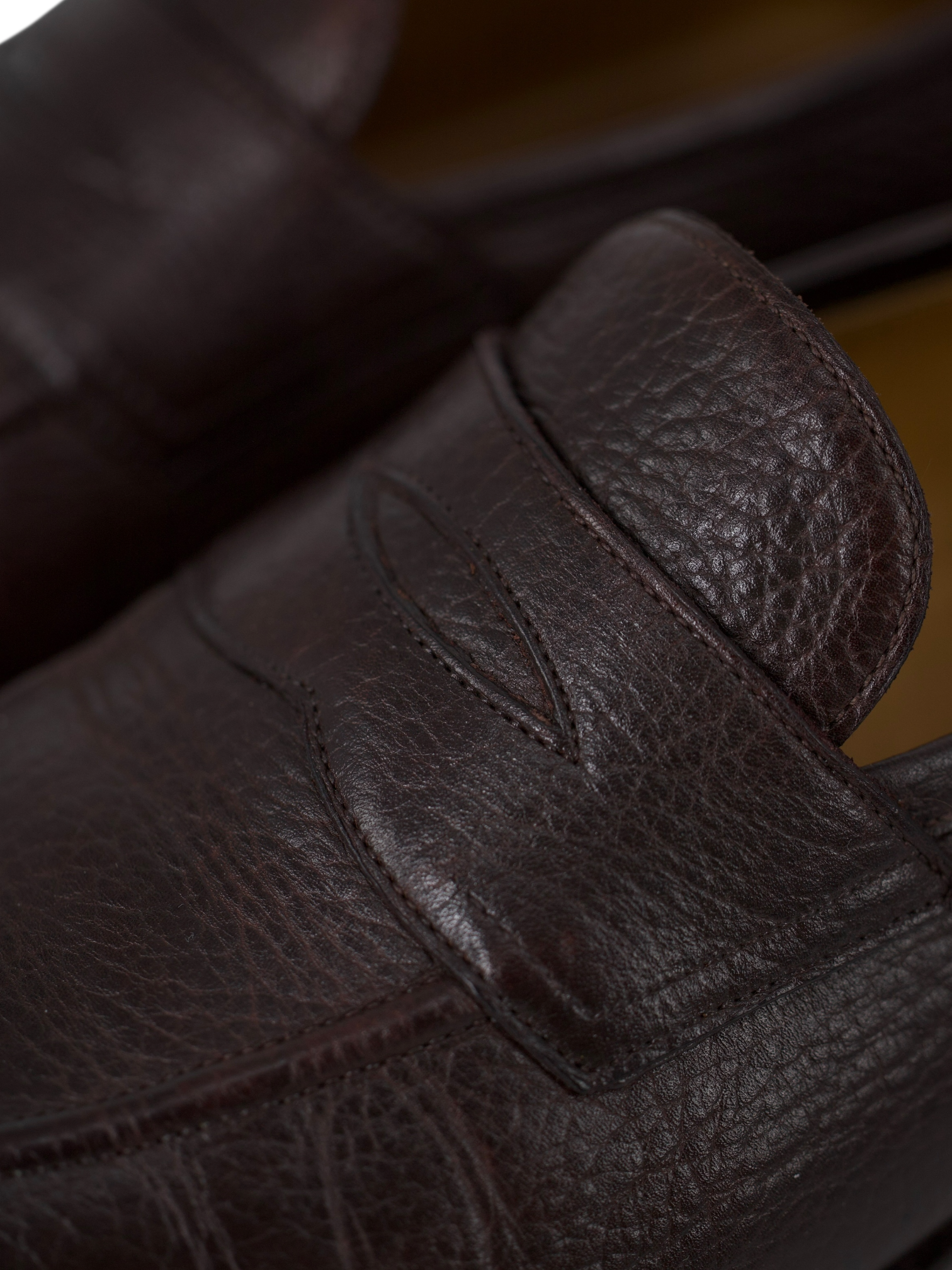 Edward Green Dark Brown London Grain Leather Piccadilly Penny Loafer