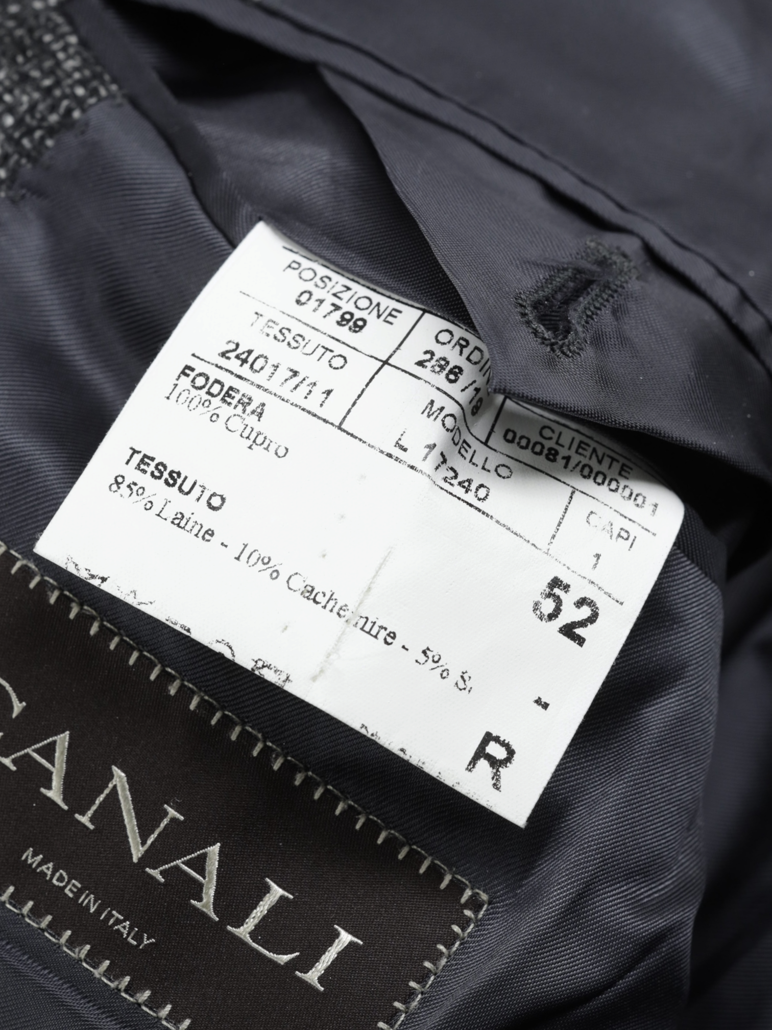 Canali Grey Wool, Cashmere & Silk Micro-Pattern Jacket