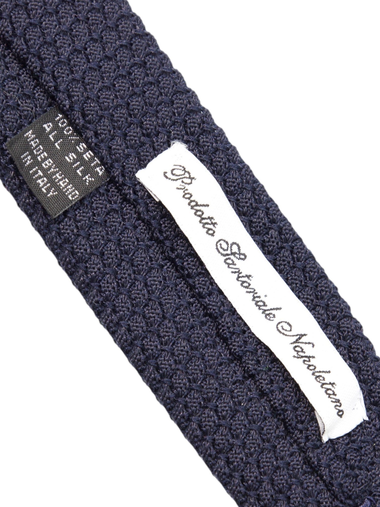 E. Marinella Navy Structured Silk Tie