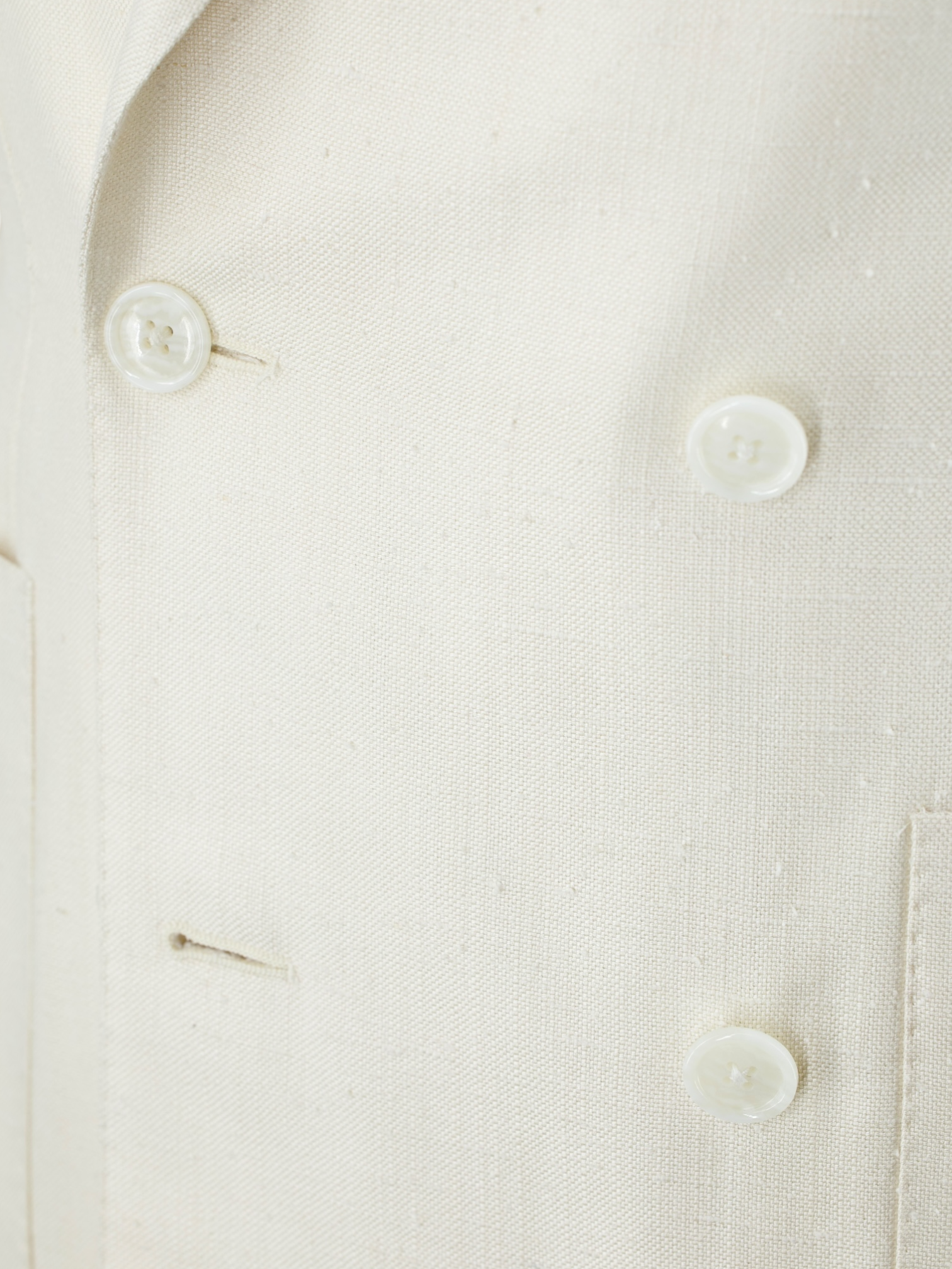 Corneliani Ivory Double Breasted Shantung-Silk Jacket