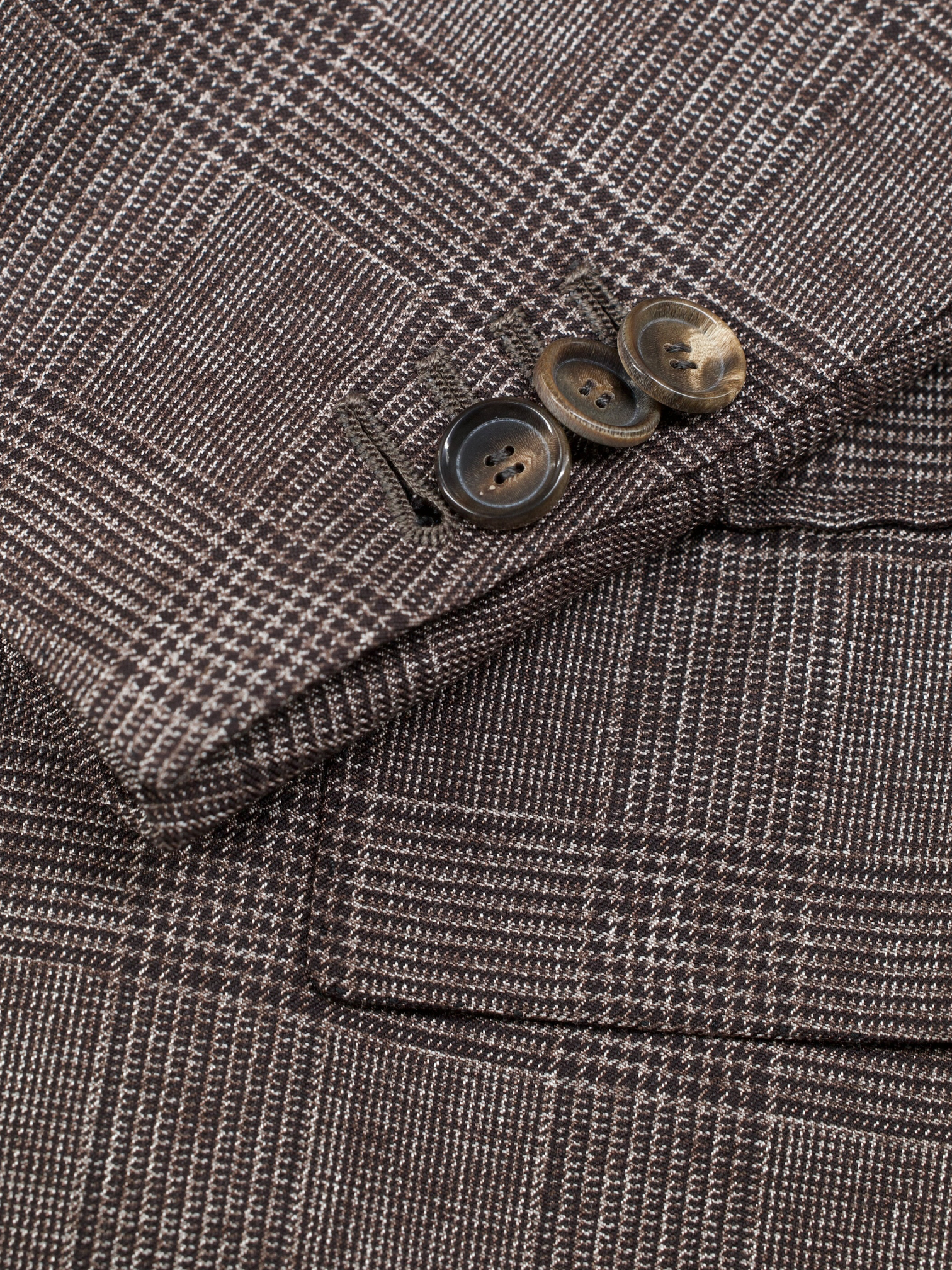 Cesare Attolini Warm Taupe 3-Piece Wool & Silk Glenplaid Suit