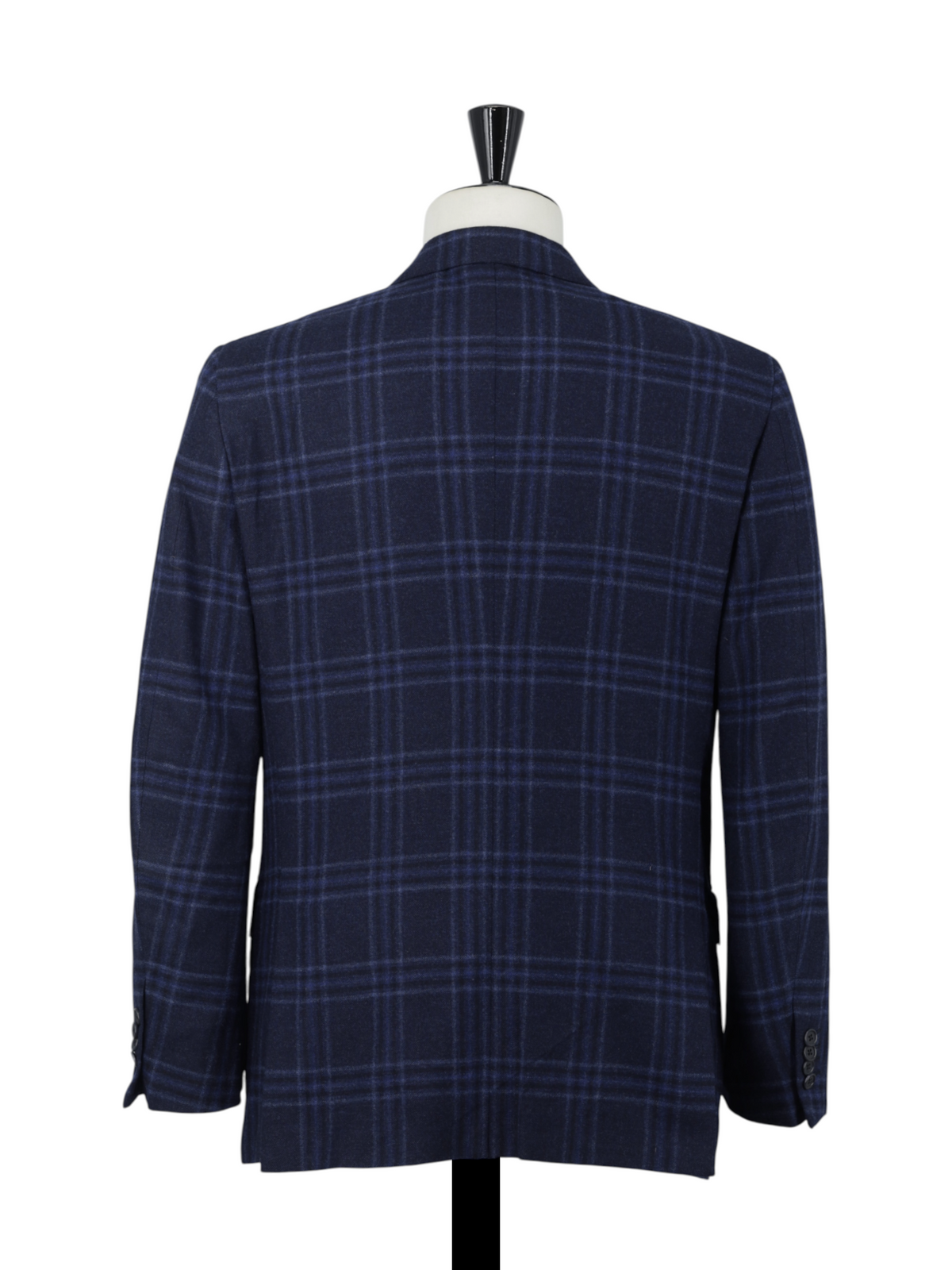 Ermenegildo Zegna Royal Blue Wool & Trofeo-Cashmere Checkered Jacket