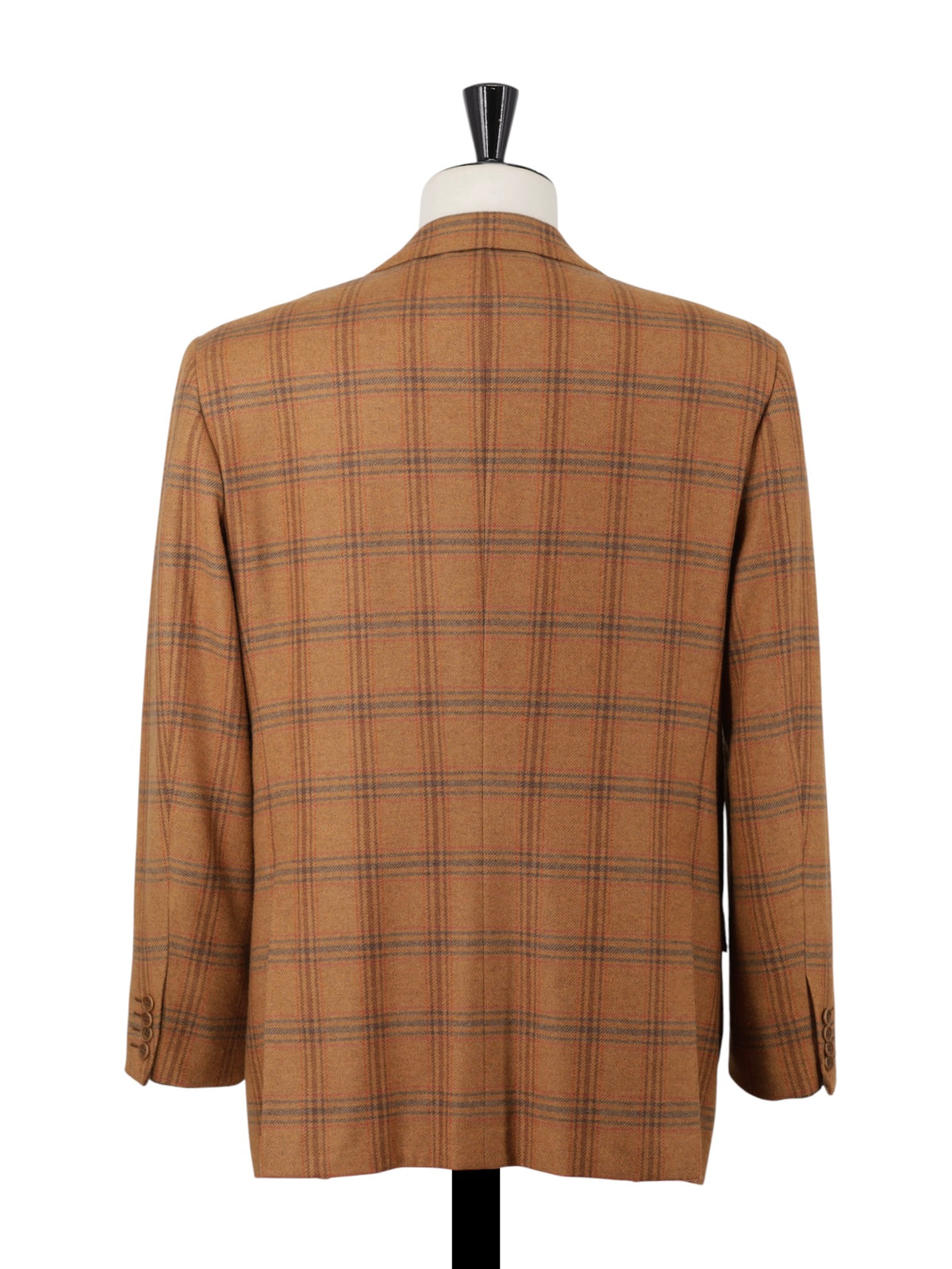 Kiton Orange & Brown Pure Cashmere Checkered Jacket