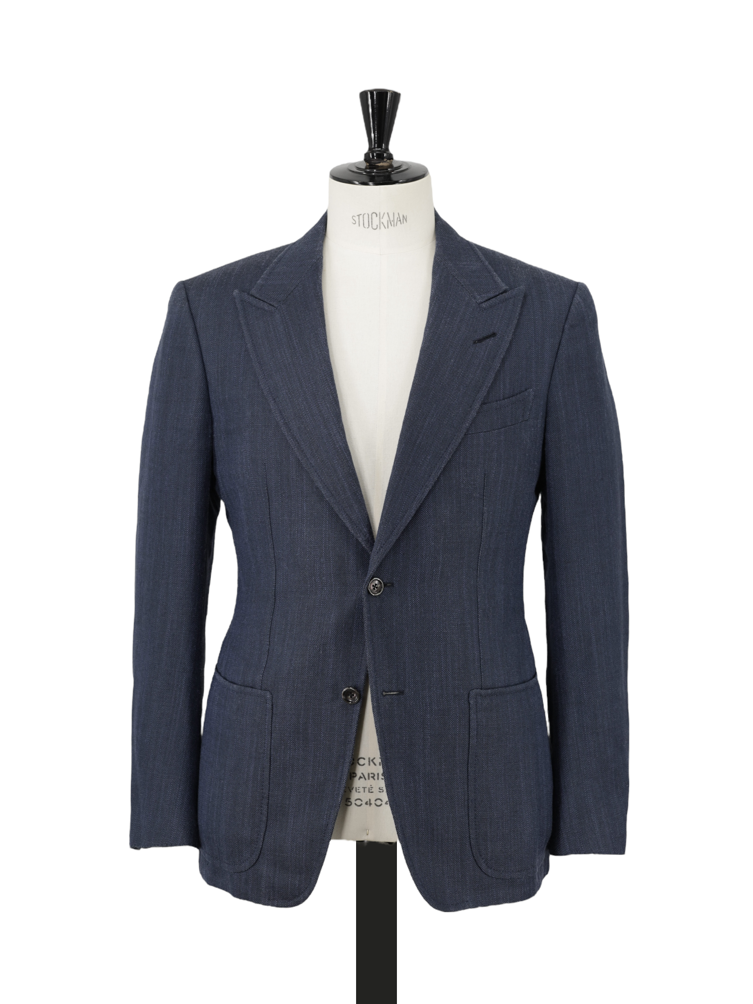 Tom Ford Blue Silk & Mohair Herringbone Spencer Jacket