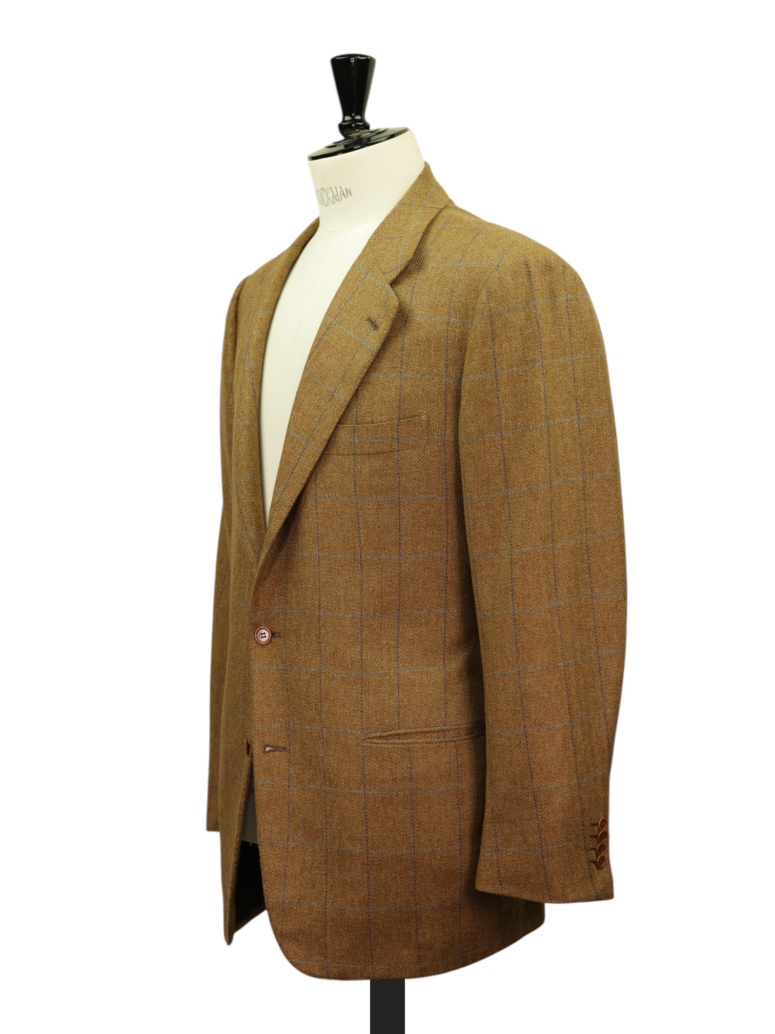 Kiton Brown & Blue Pure Cashmere Windowpane Jacket